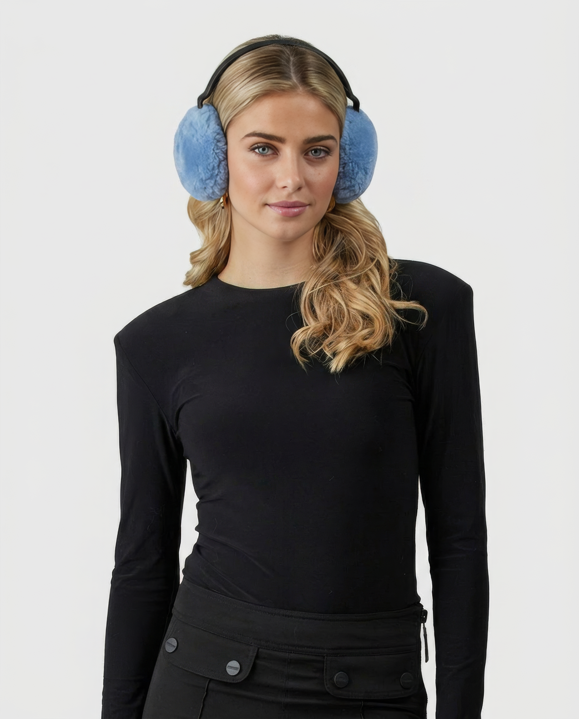 SELECT SHEARLING LAMB EARMUFFS WITH LEATHER FRAME