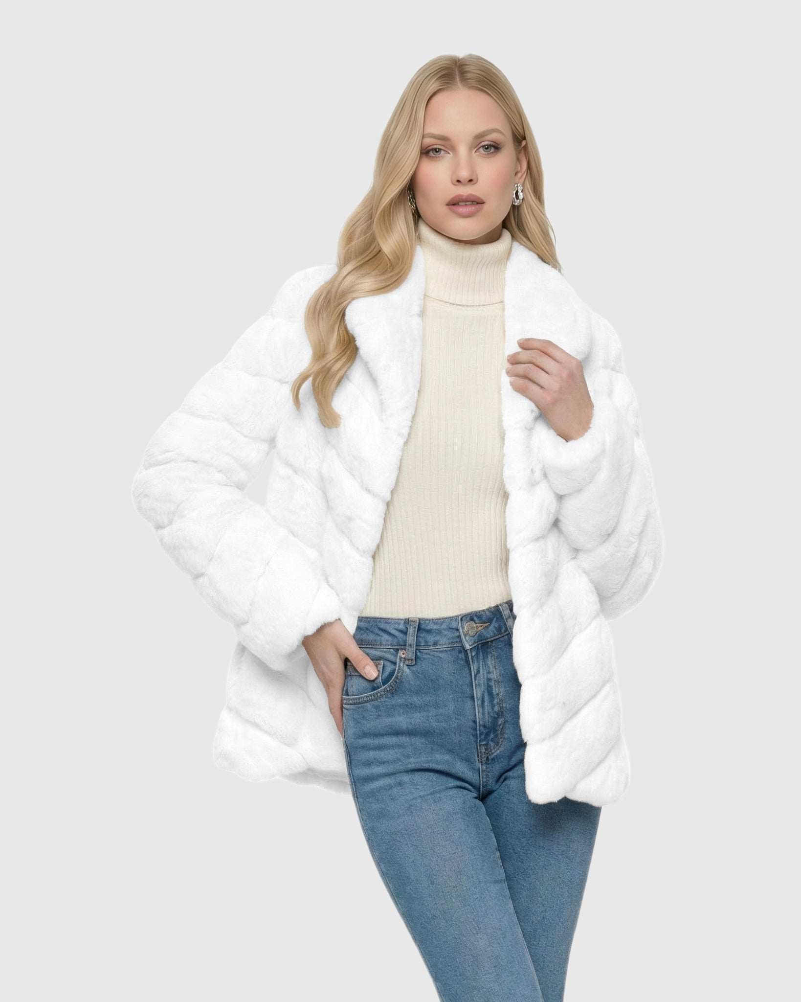 モンゴリア Chevron Chinchilla Jacket