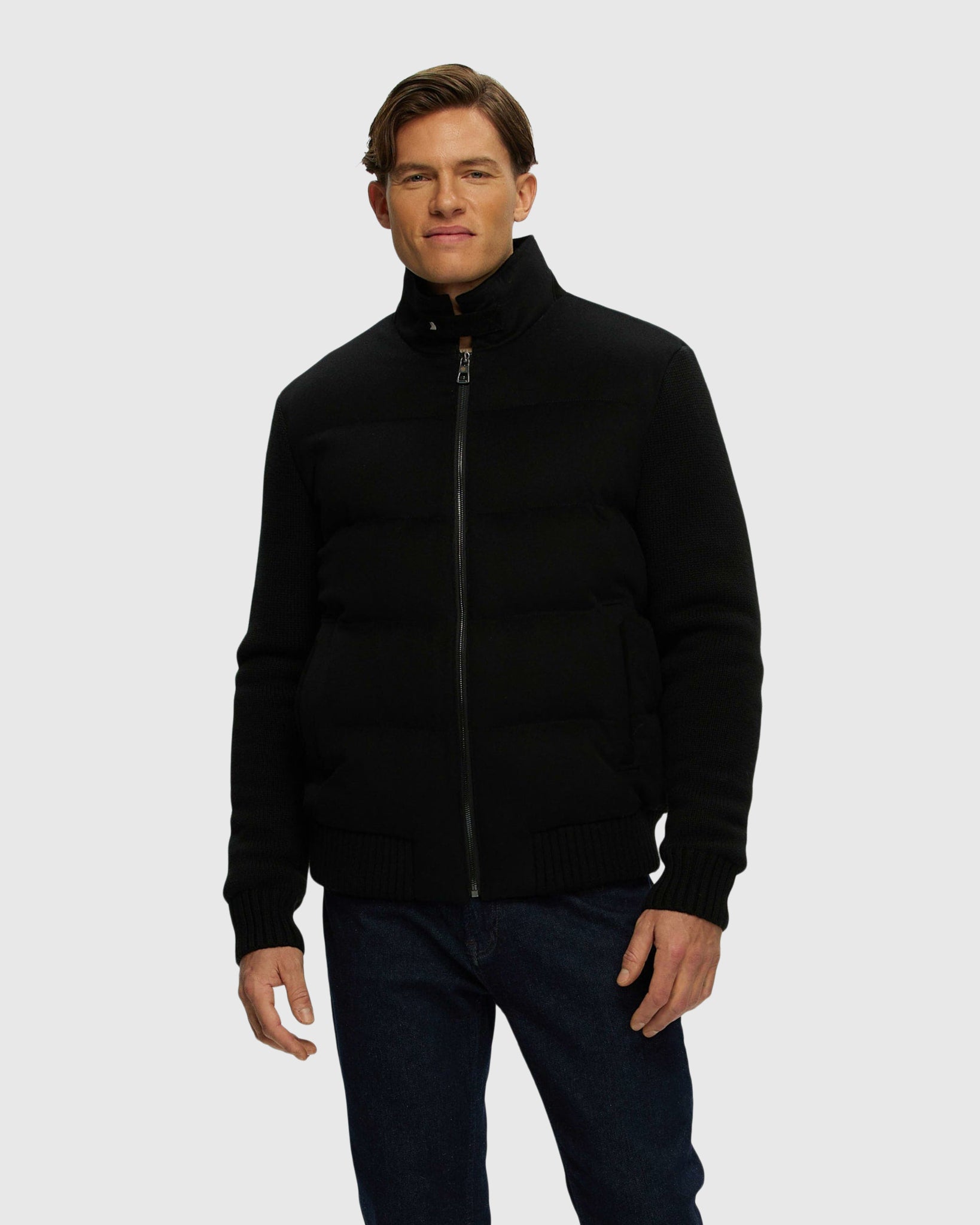 Men's Loro Piana Cashmere Wool Jacket with Select Shearling Lamb Col