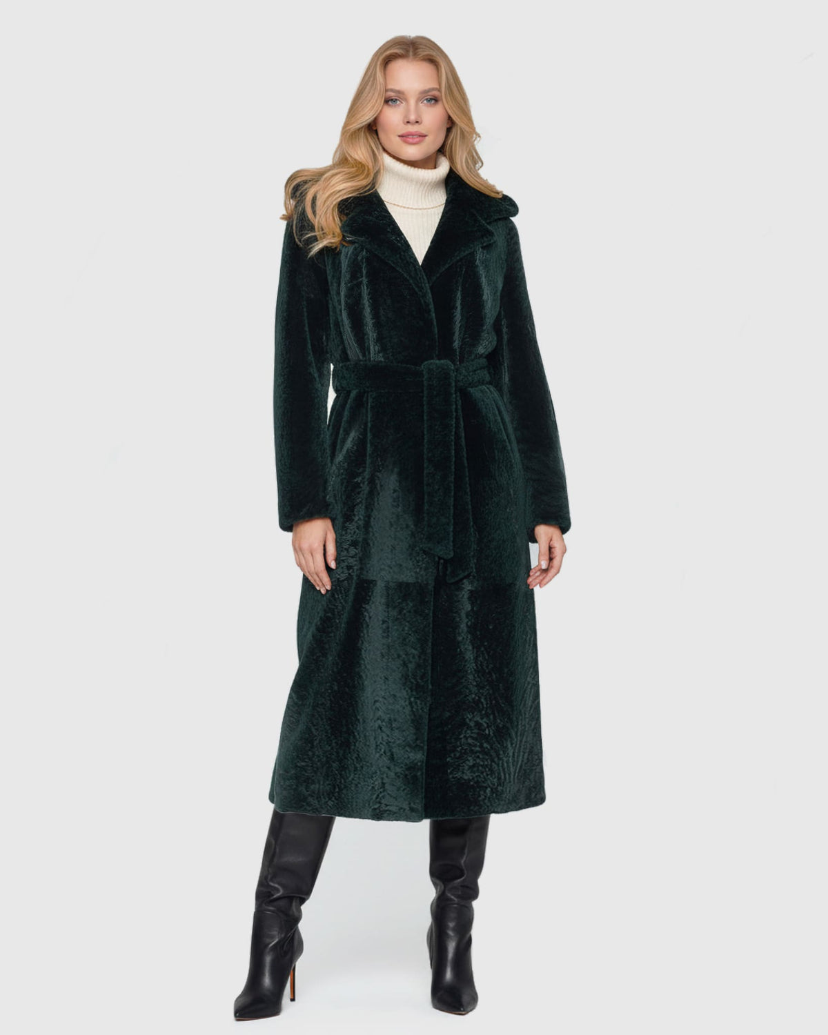 Select Shearling Lamb Coat With Hood