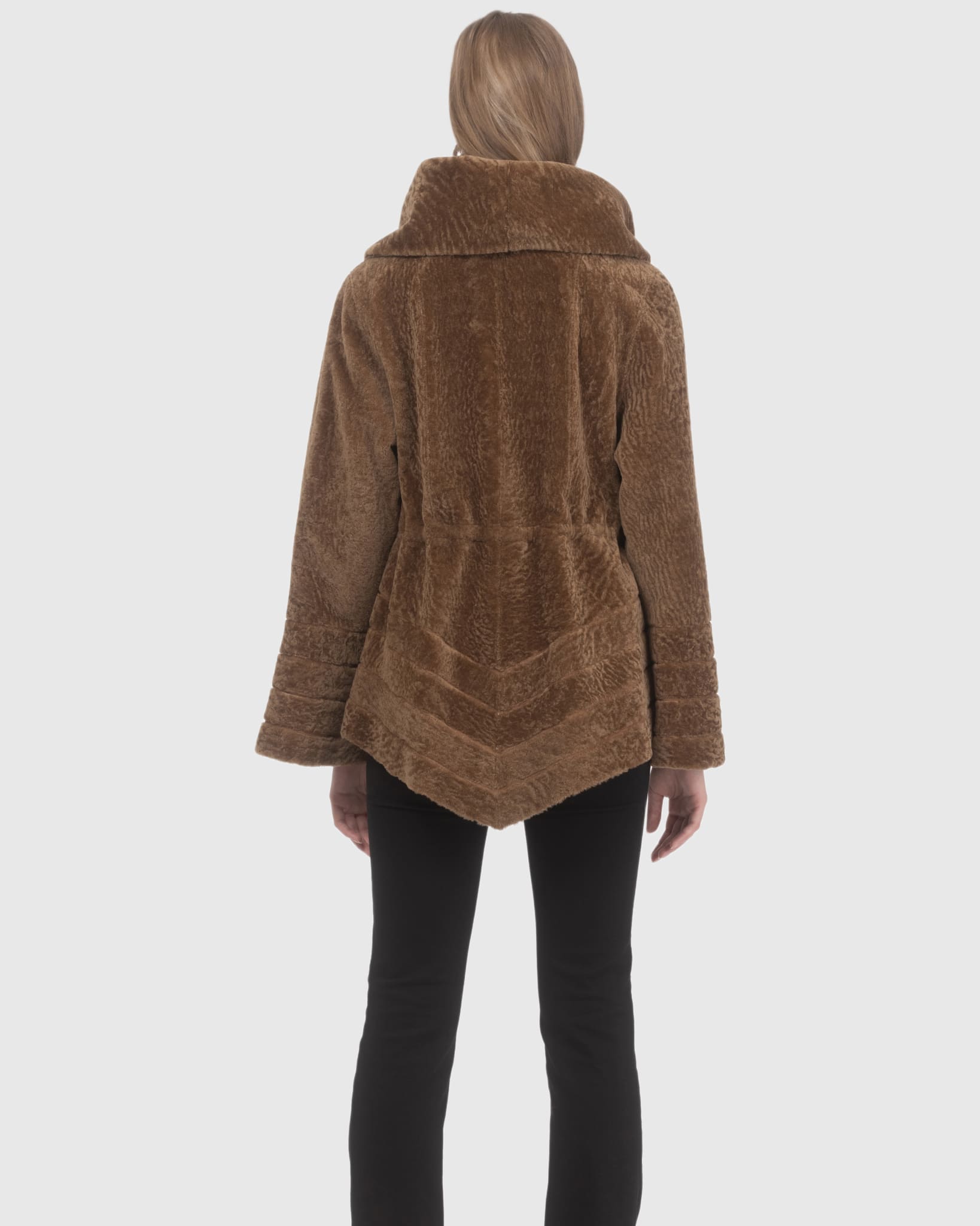 Reversible Textured Shearling Lamb Jacket