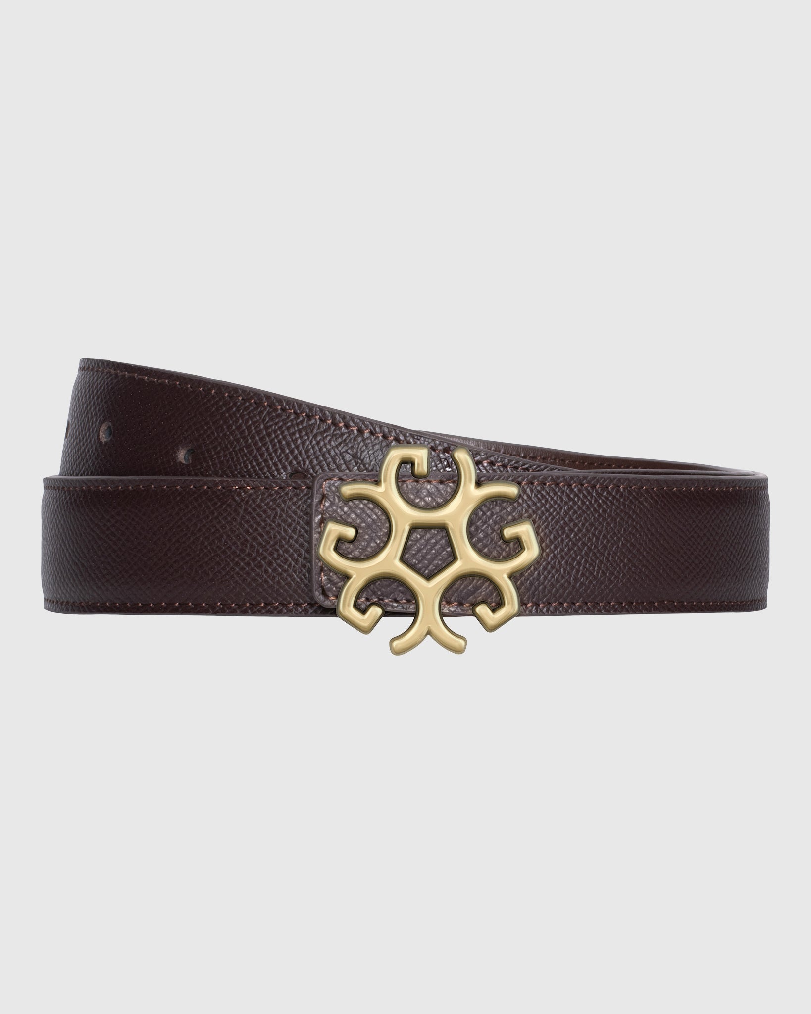 LEATHER BELT, INSIGNIA BUCKLE