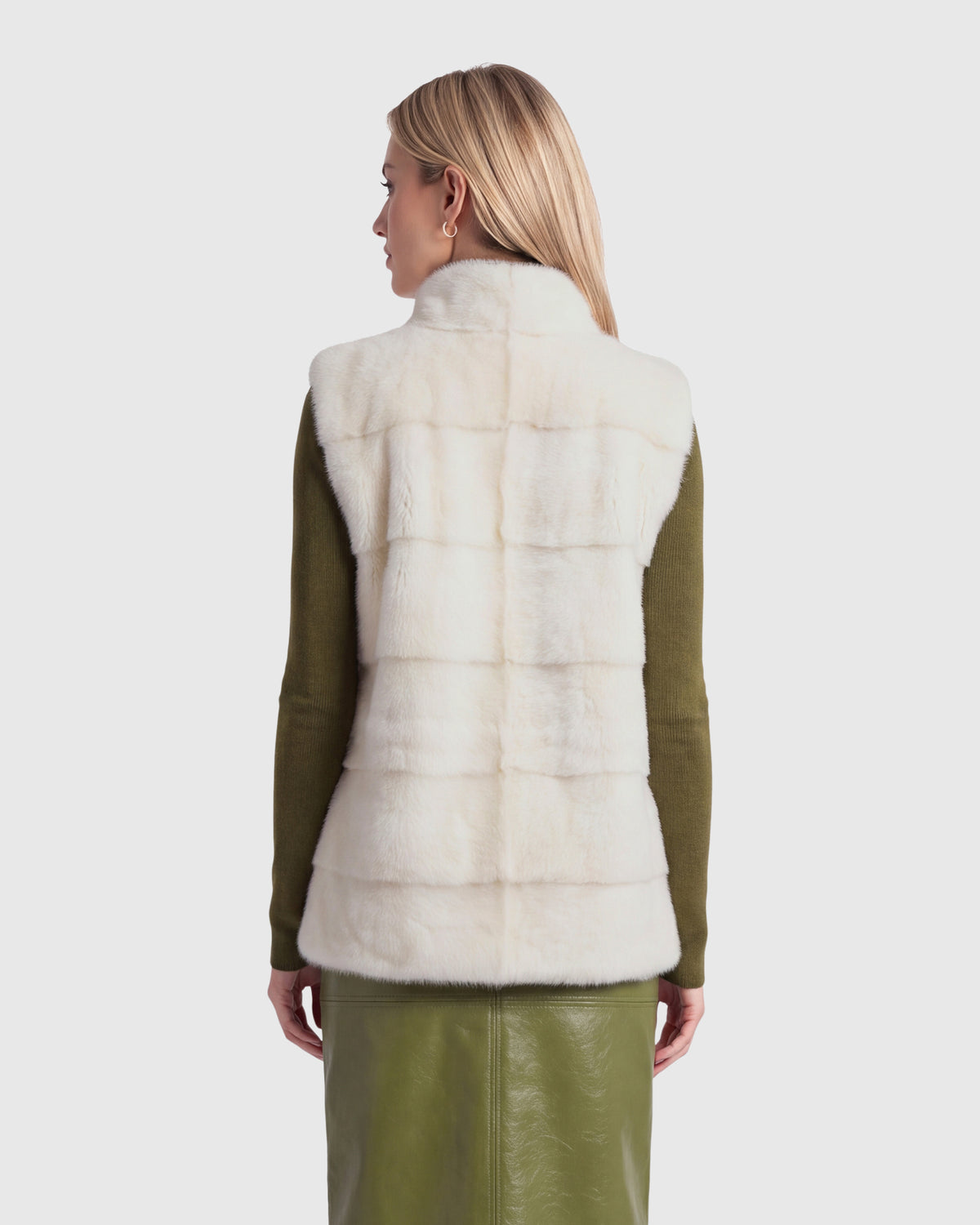 MINK VEST WITH STAND COLLAR