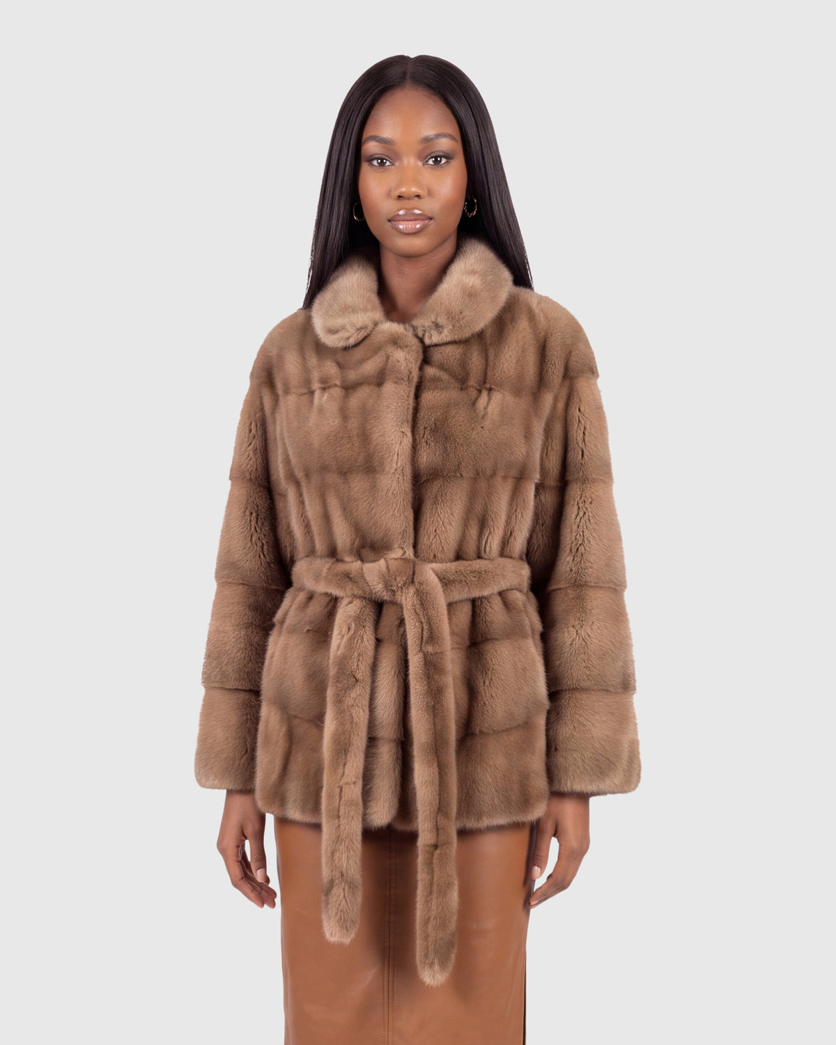 Mink jacket, mink belt