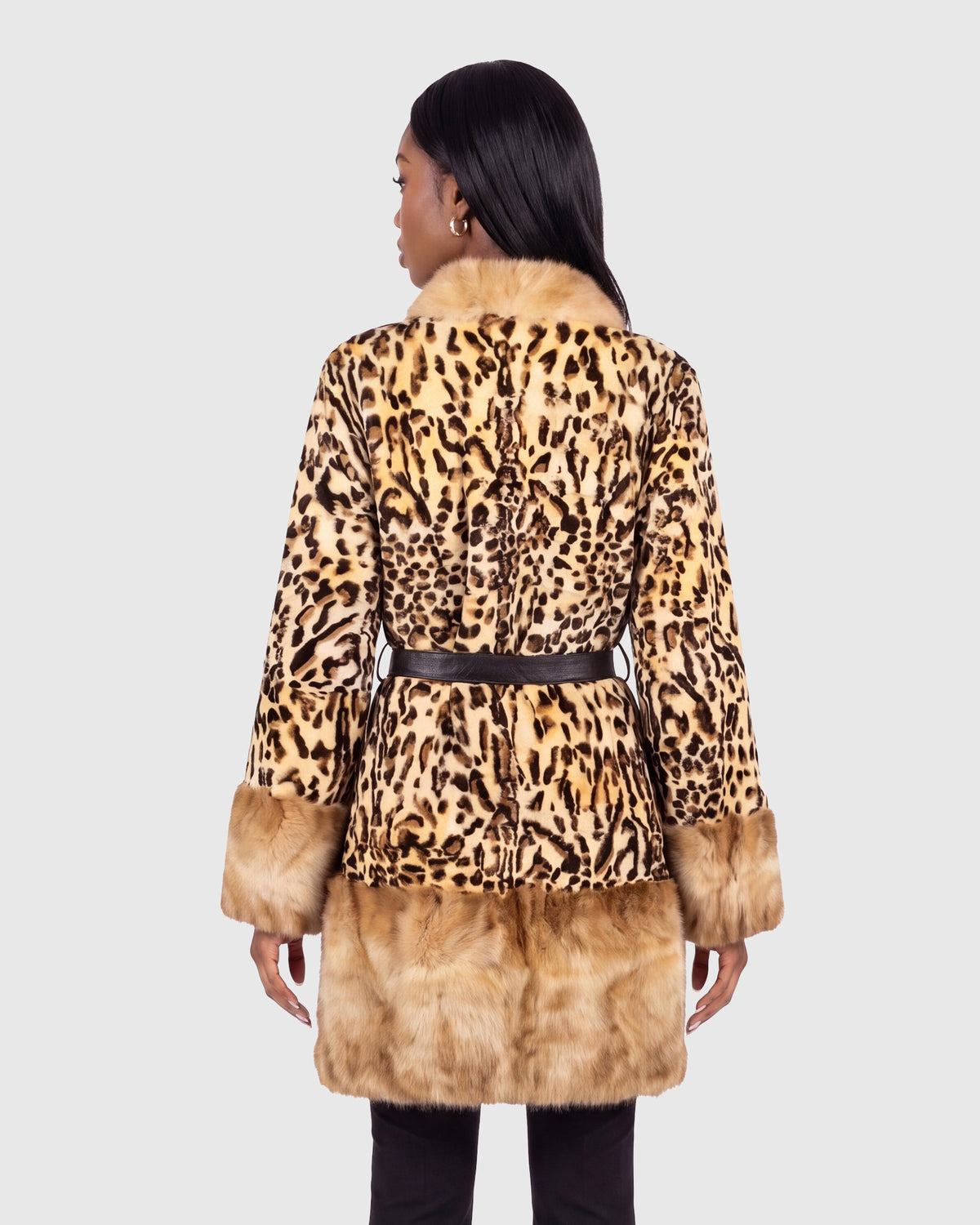 MINK SHEARED SECTIONS JACKET WITH SABLE SECTIONS COLLAR