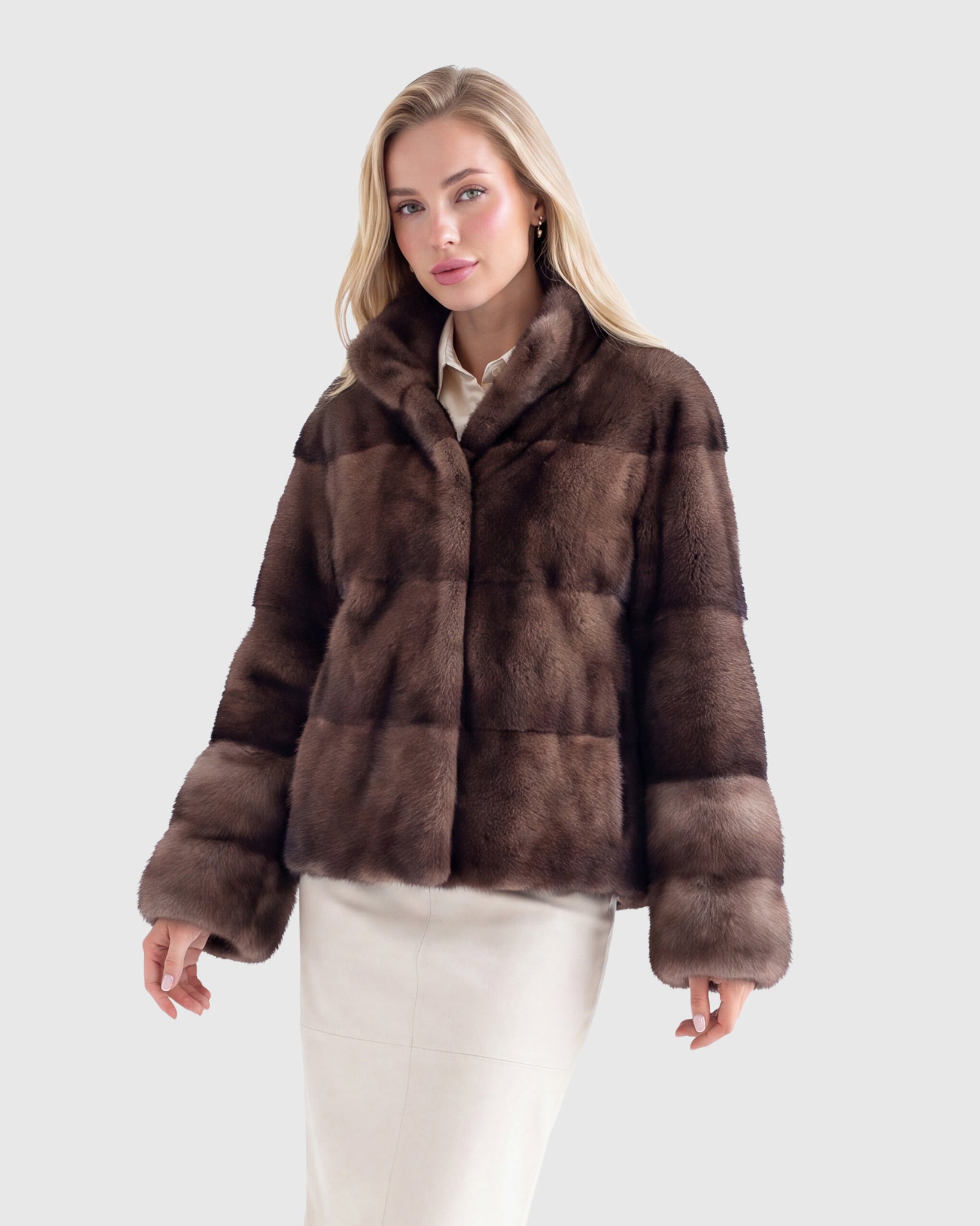 MINK JACKET WITH STONE MARTEN CUFFS