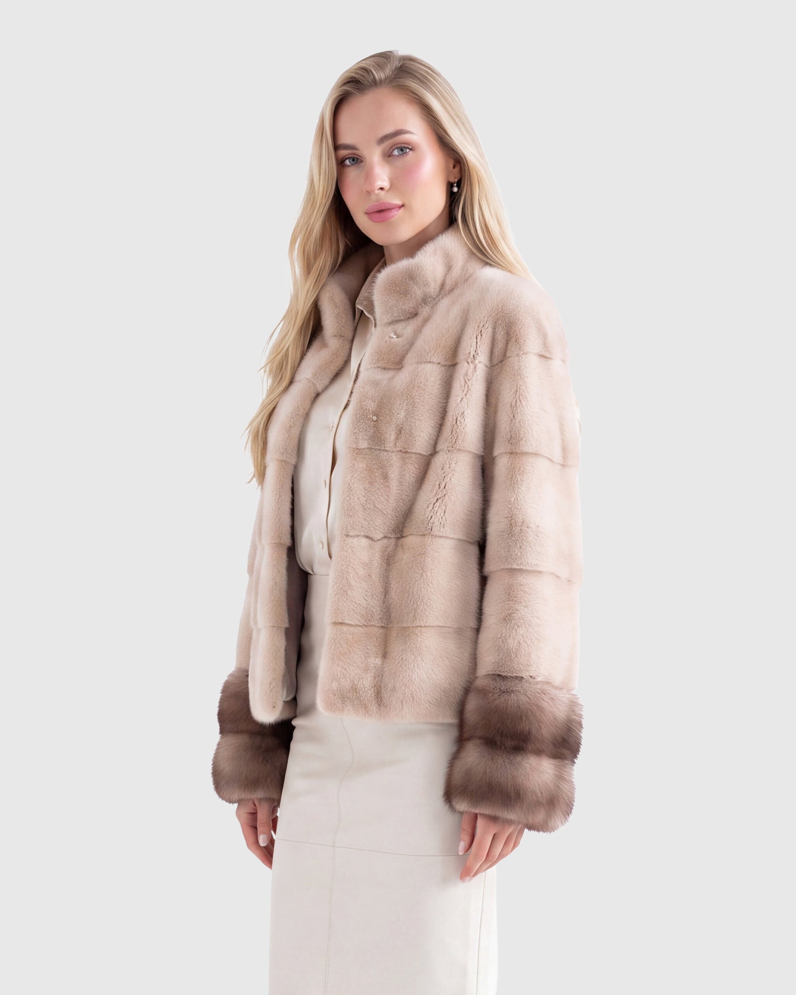 MINK JACKET WITH STONE MARTEN CUFFS