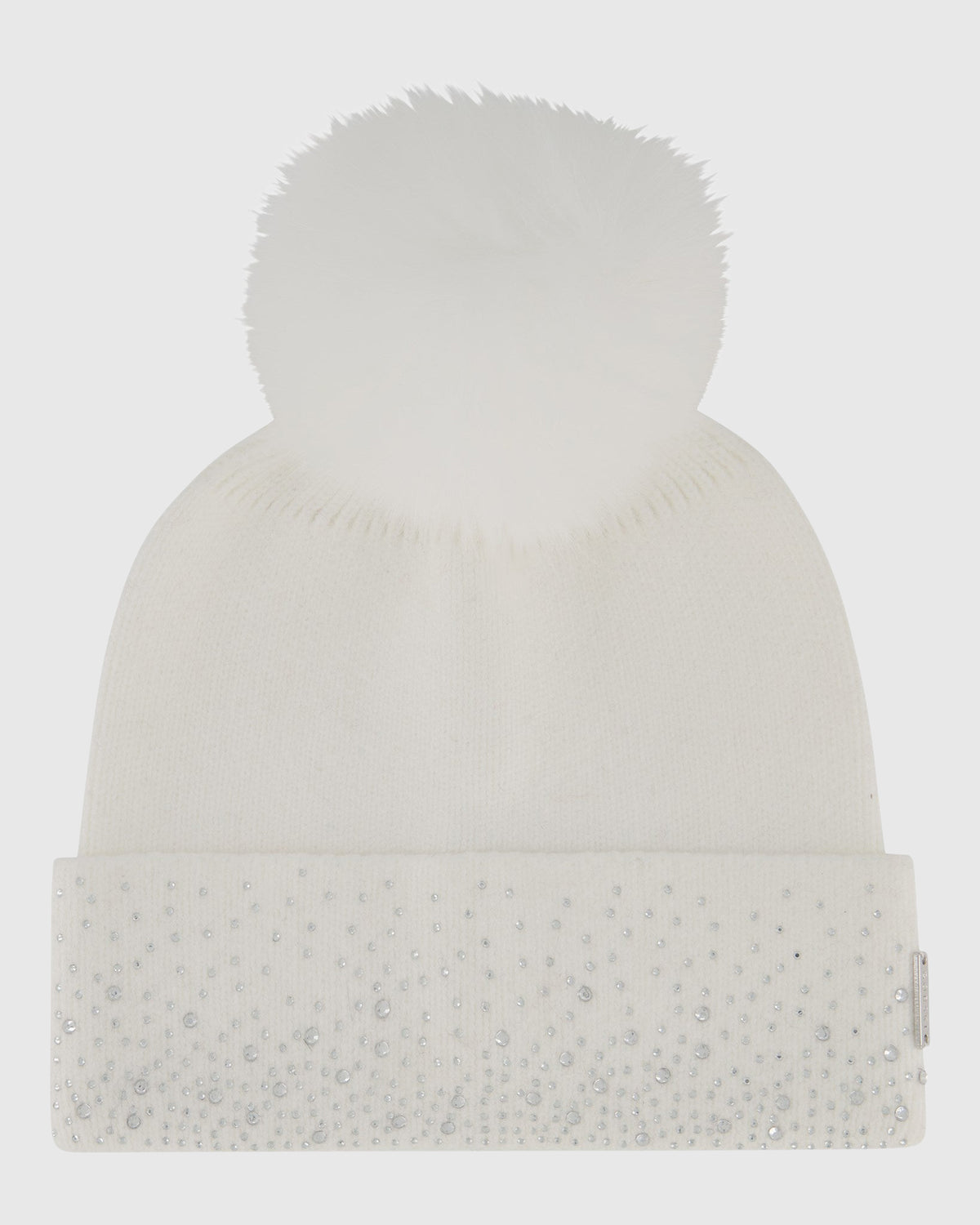 EMBELLISHED BEANIE WITH TOSCANA LAMB POMPOM