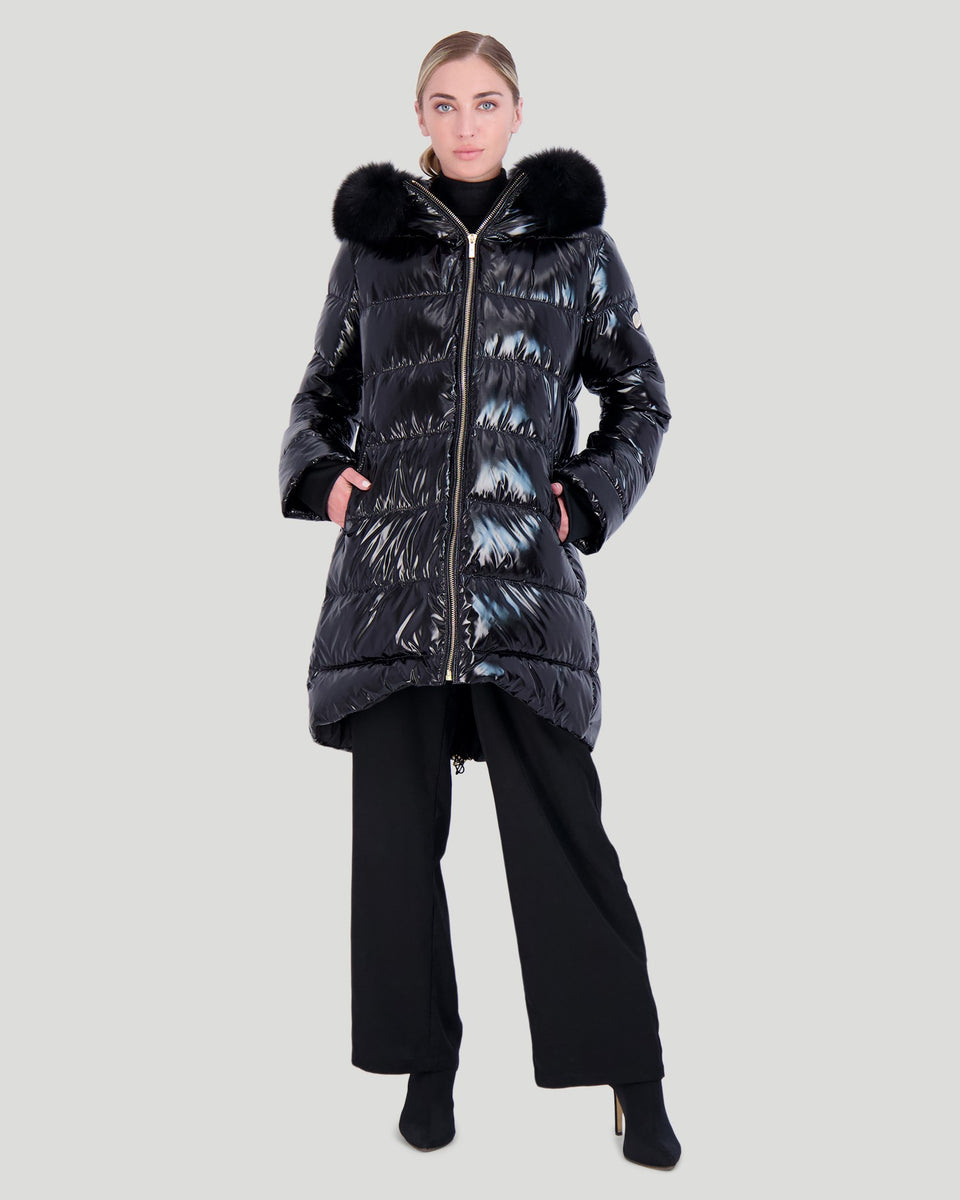 Detachable fur hood top trim