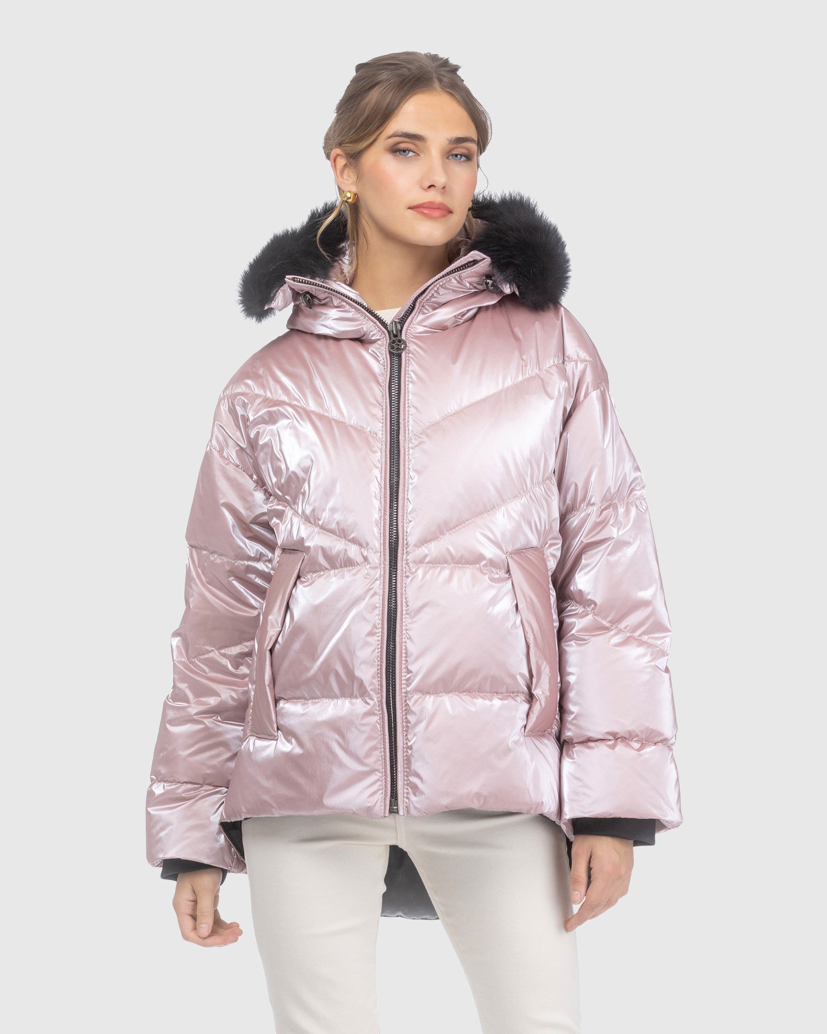 ApresSki Jacket With Detachable Toscana Lamb Hood Trim — free download