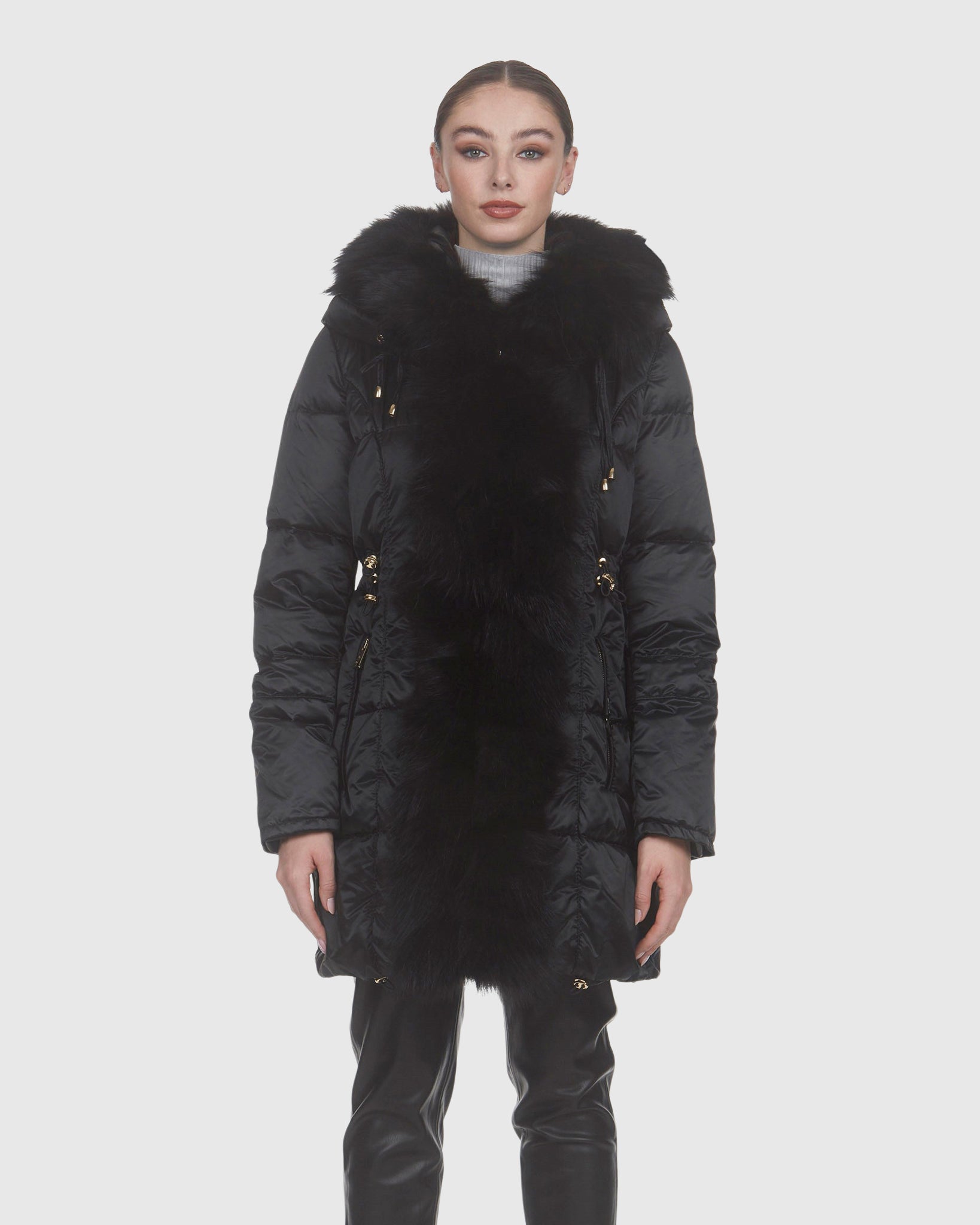 APRES-SKI PARKA WITH TOSCANA LAMB SECTIONS TUXEDO