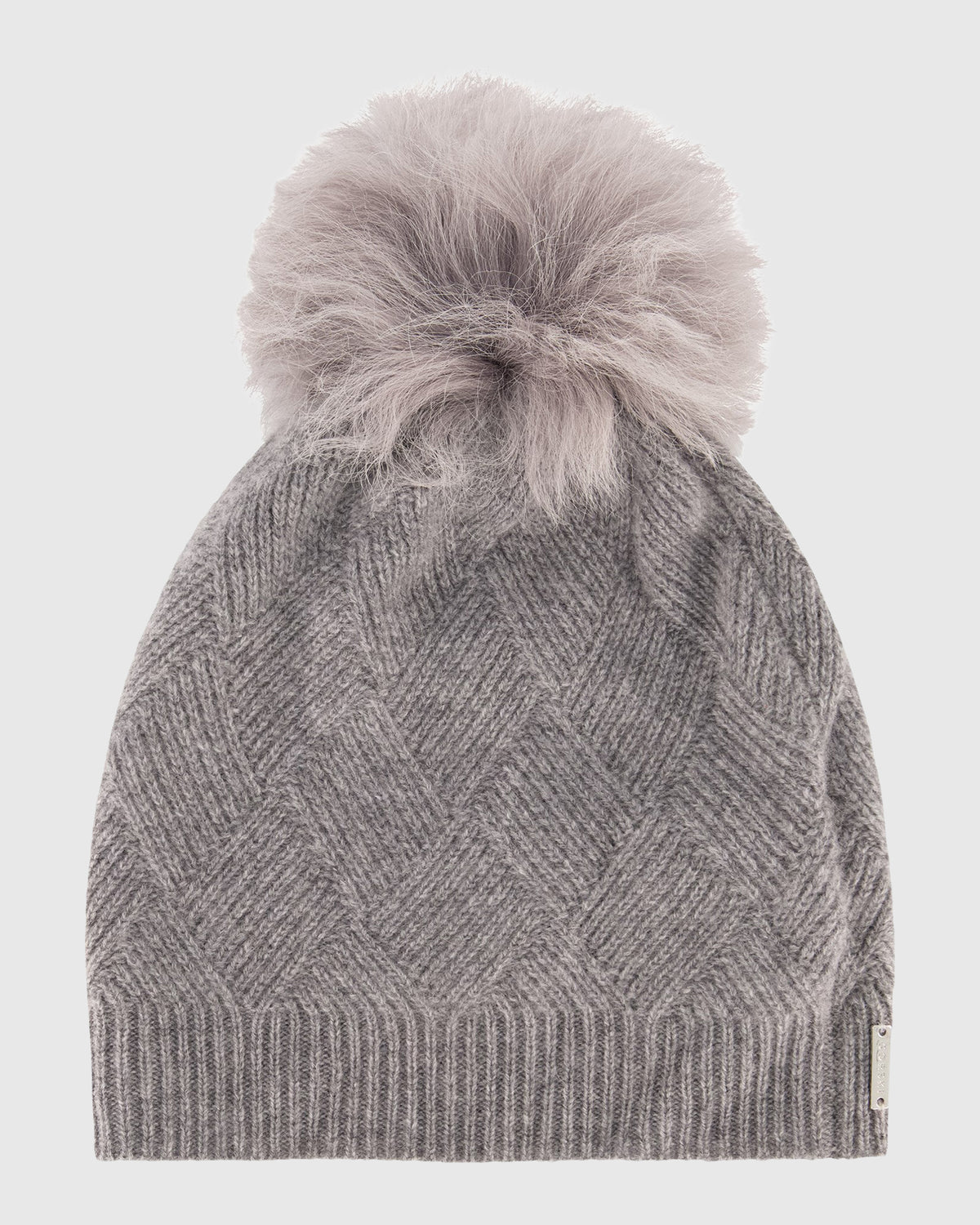 Diamond Select Cashmere Knit Hat with Toscana Shearling Lamb 