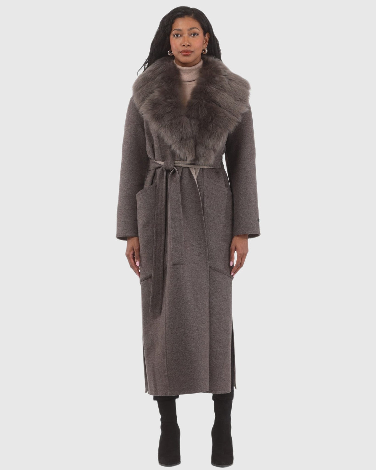 Double-Face Coat Crafted From Loro Piana Cashmere And Wool With Detach