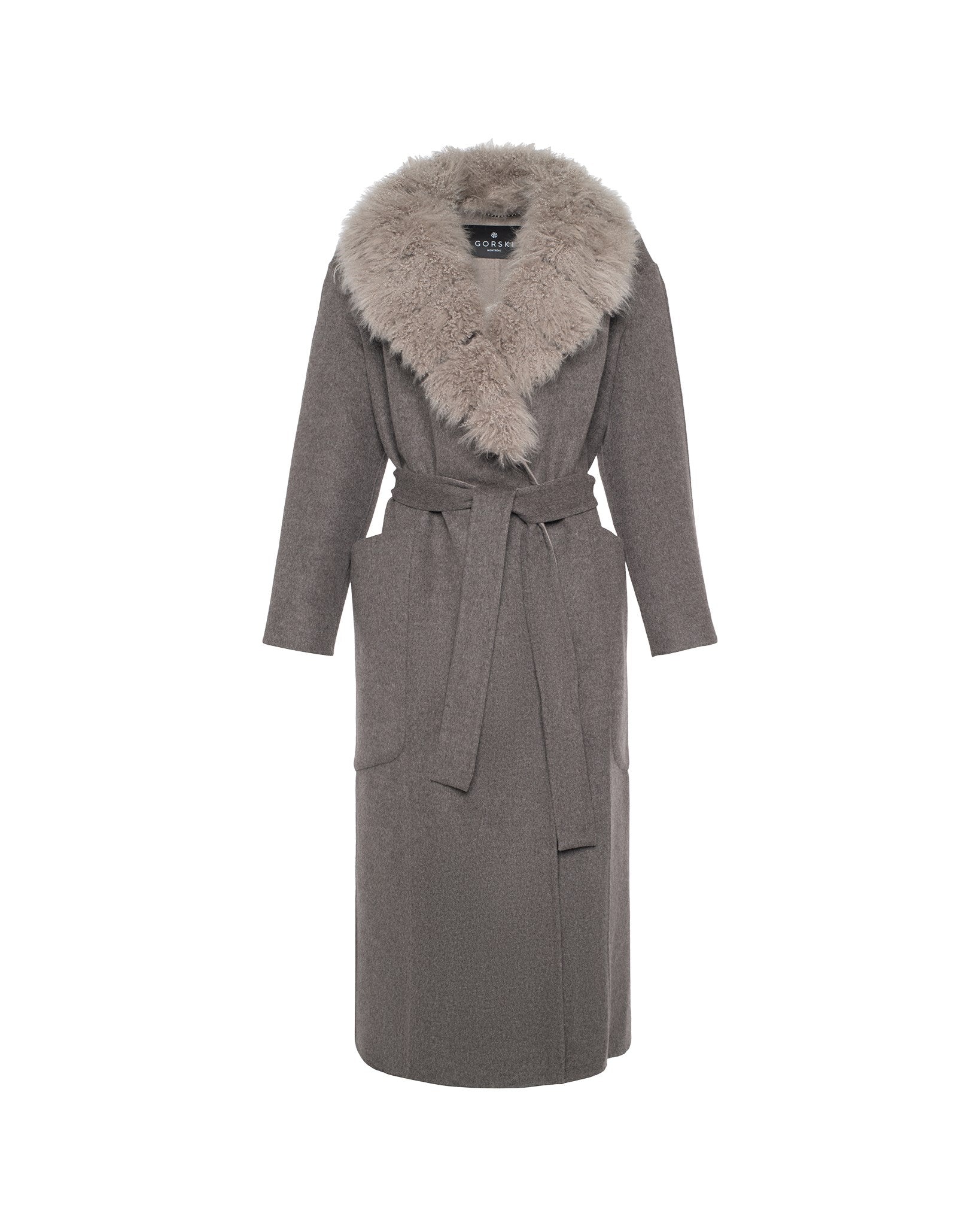 Double-Face Coat Crafted From Loro Piana Cashmere and Wool with Detachable Select Cashmere Goat Collar and Belt