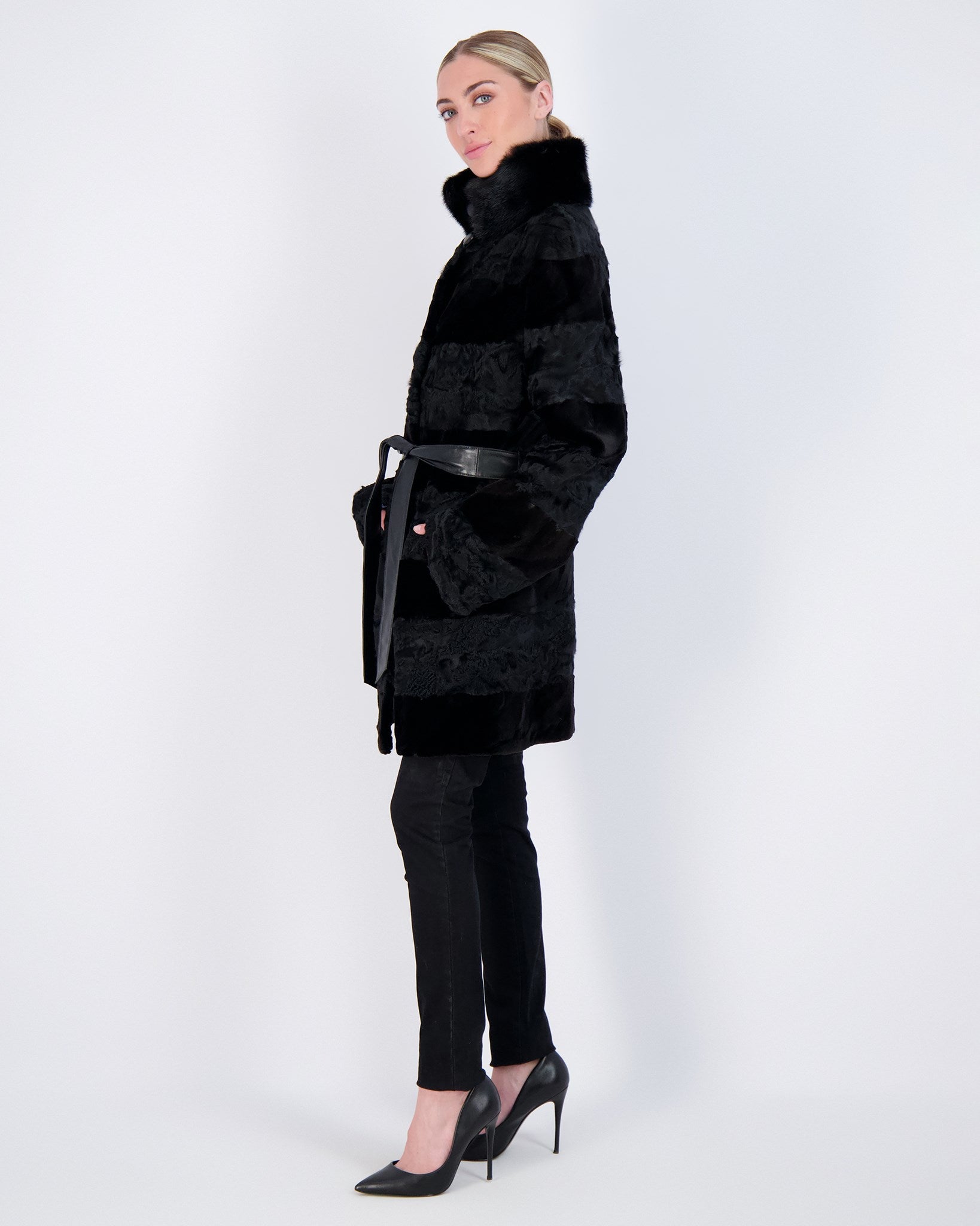 Lamb Stroller with Mink Sections