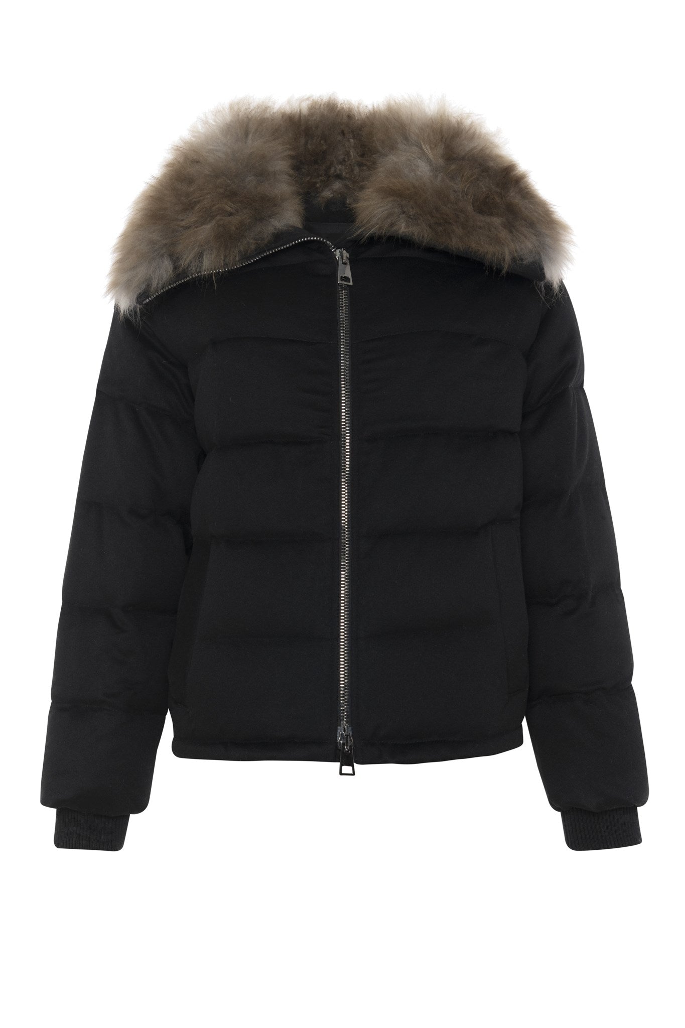 Down Jacket Crafted From Loro Piana Cashmere with Select Cashmere Goat Collar