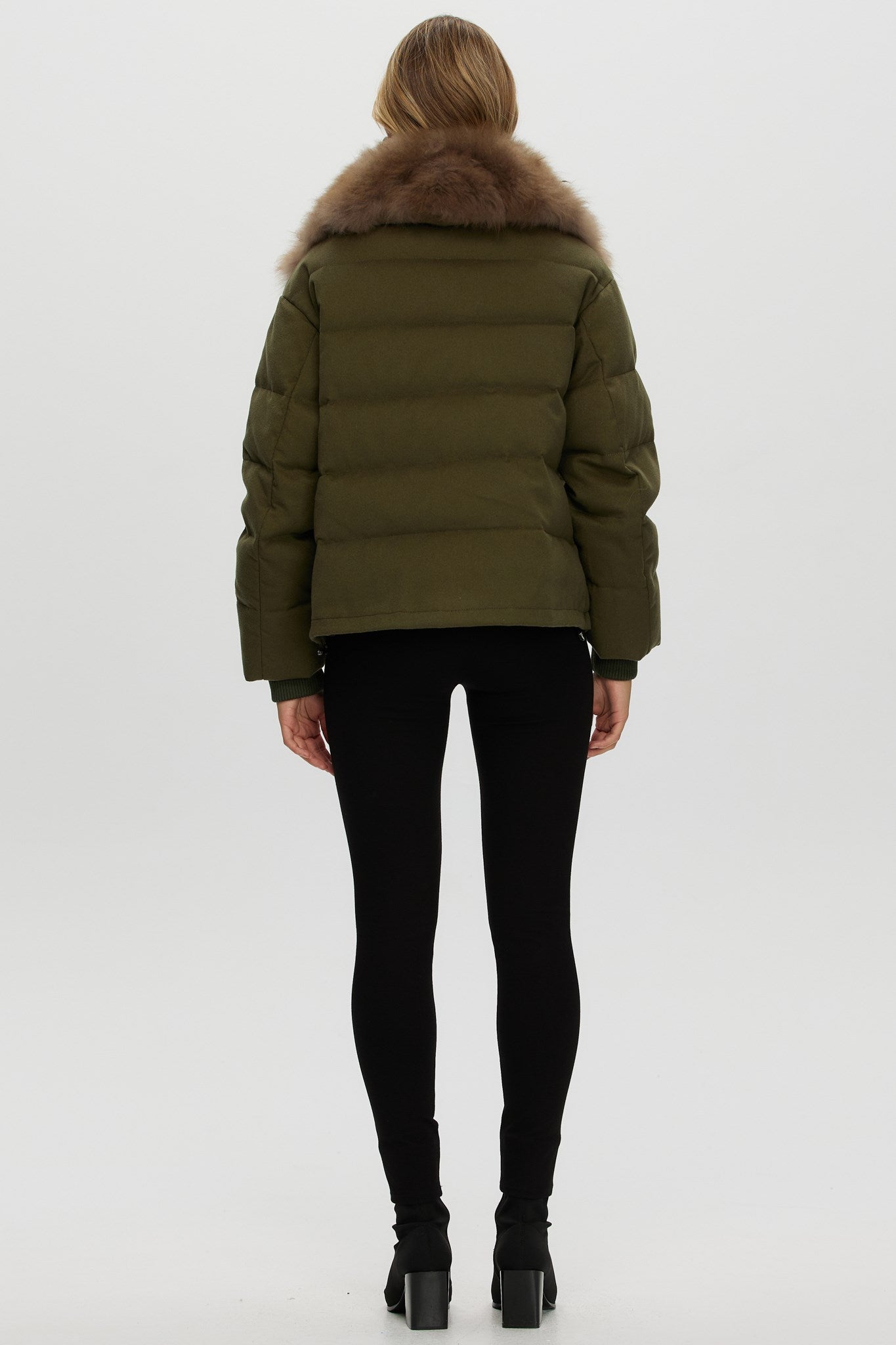 Down Jacket Crafted From Loro Piana Cashmere with Select Cashmere Goat Collar