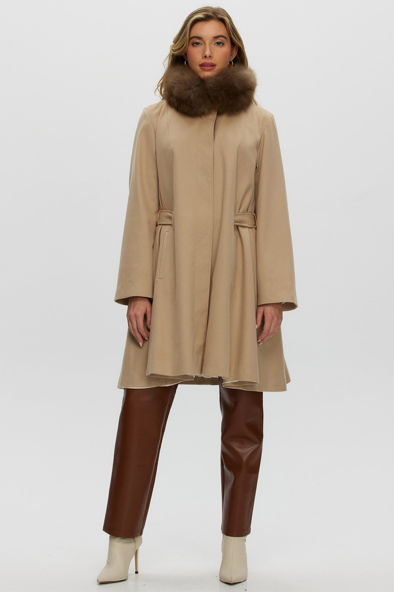 Stroller Crafted From Loro Piana Cashmere with Select Cashmere Goat Collar and Belt