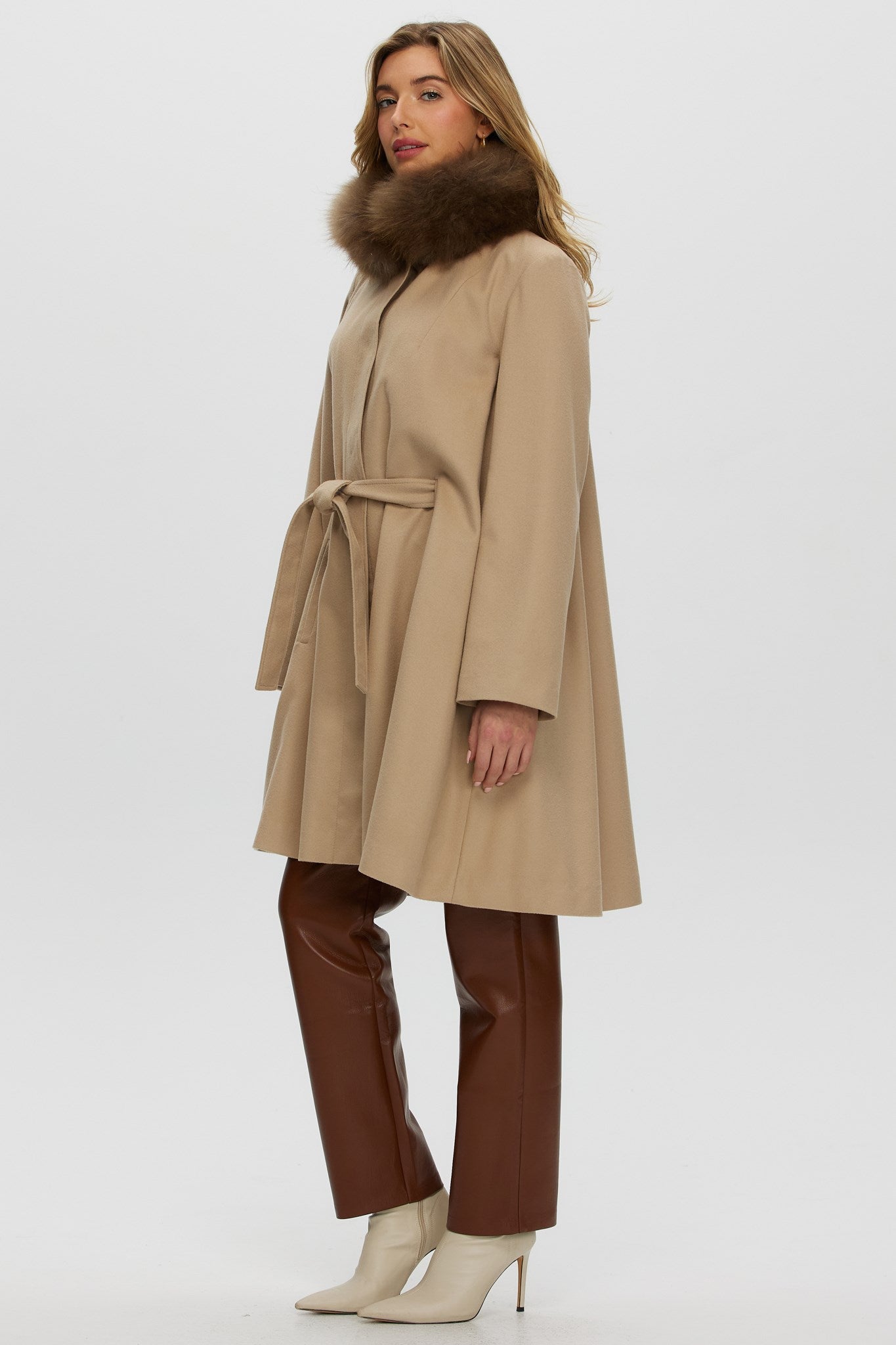 Stroller Crafted From Loro Piana Cashmere with Select Cashmere Goat Collar and Belt