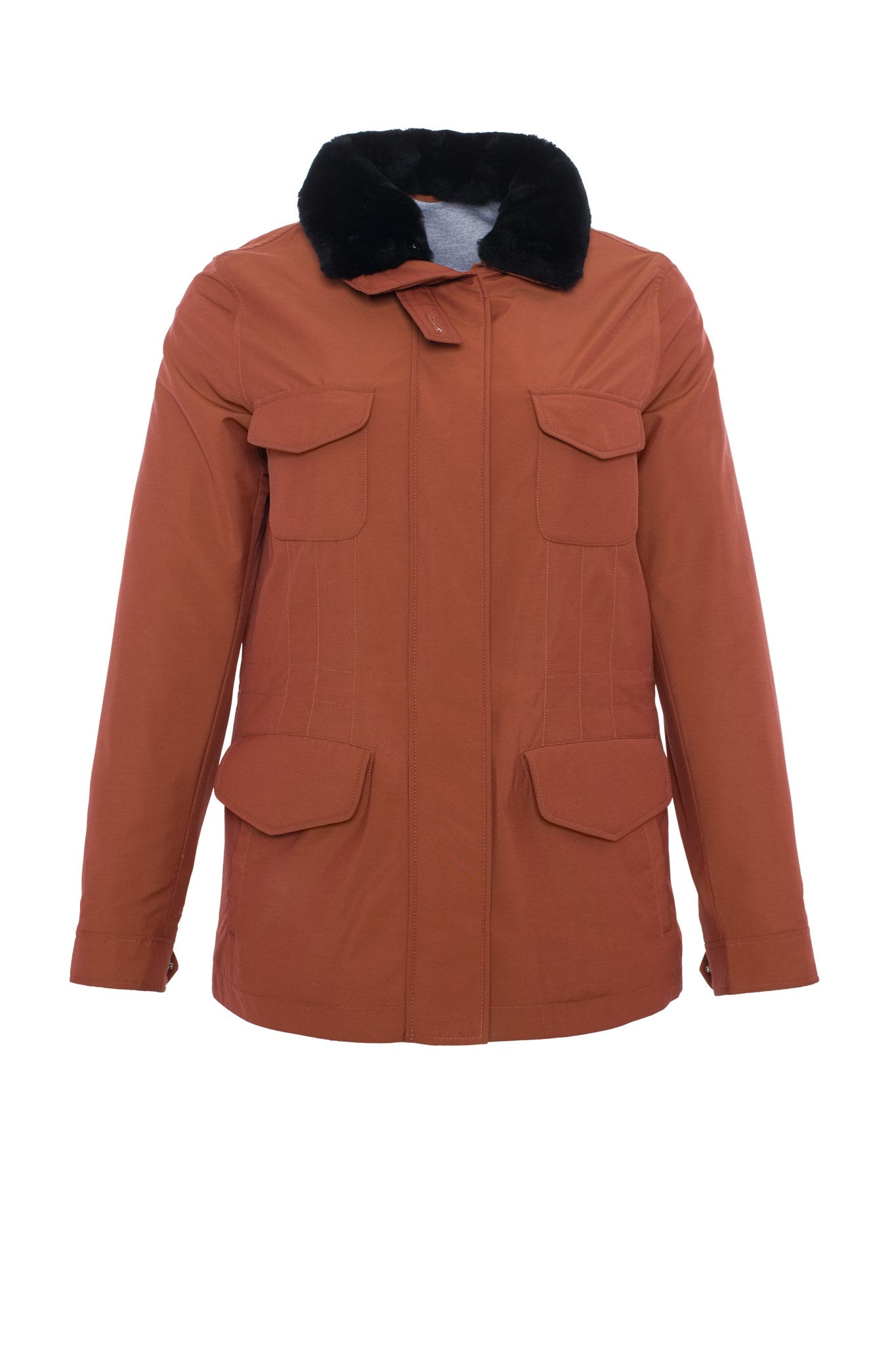 Jacket Crafted From Loro Piana Storm System Fabric with Detachable Select Shearling Lamb Collar and Concealed Hood