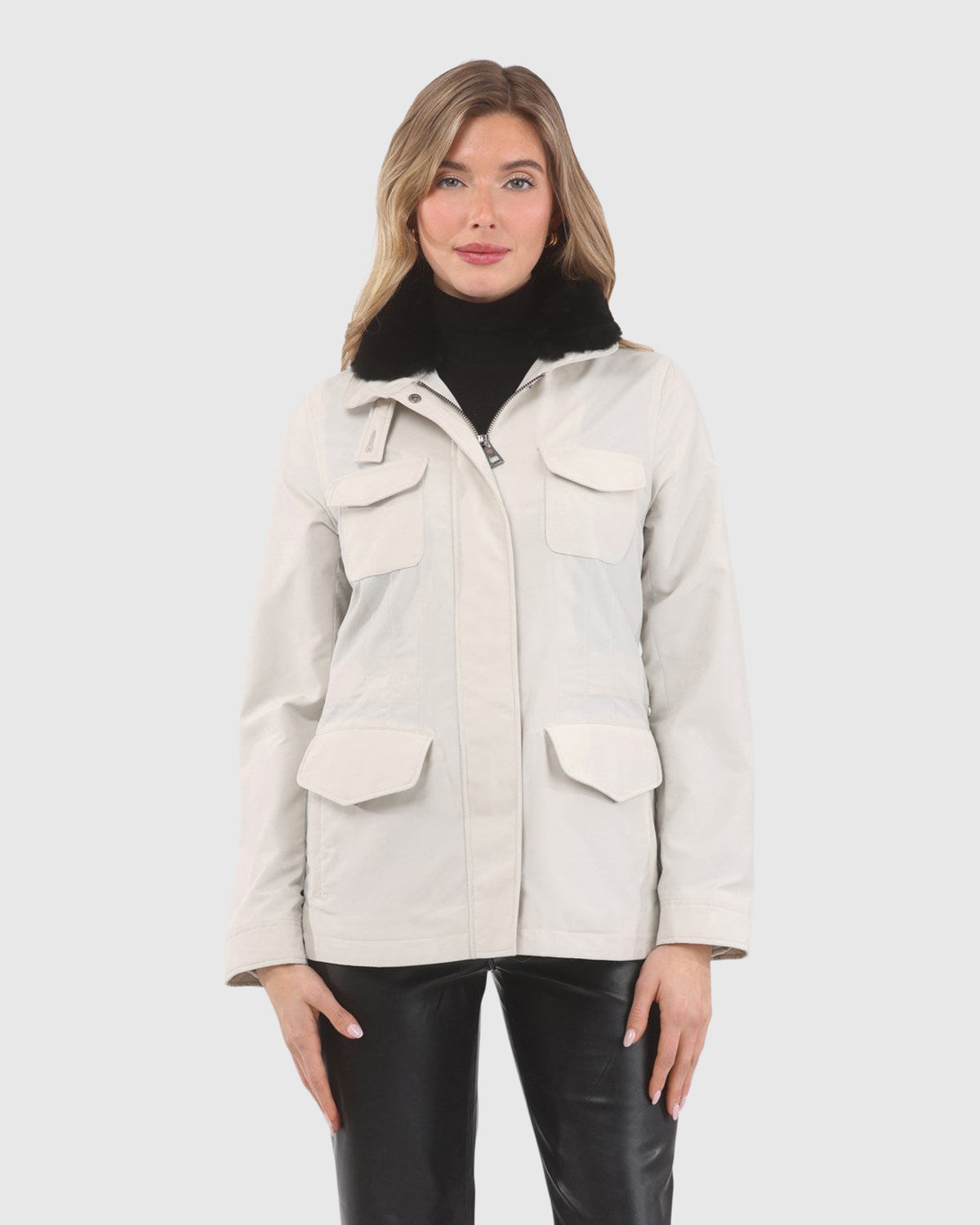 LORO PIANA STORM SYSTEM LINED JACKET WITH DETACHABLE SELECT SHEARLING