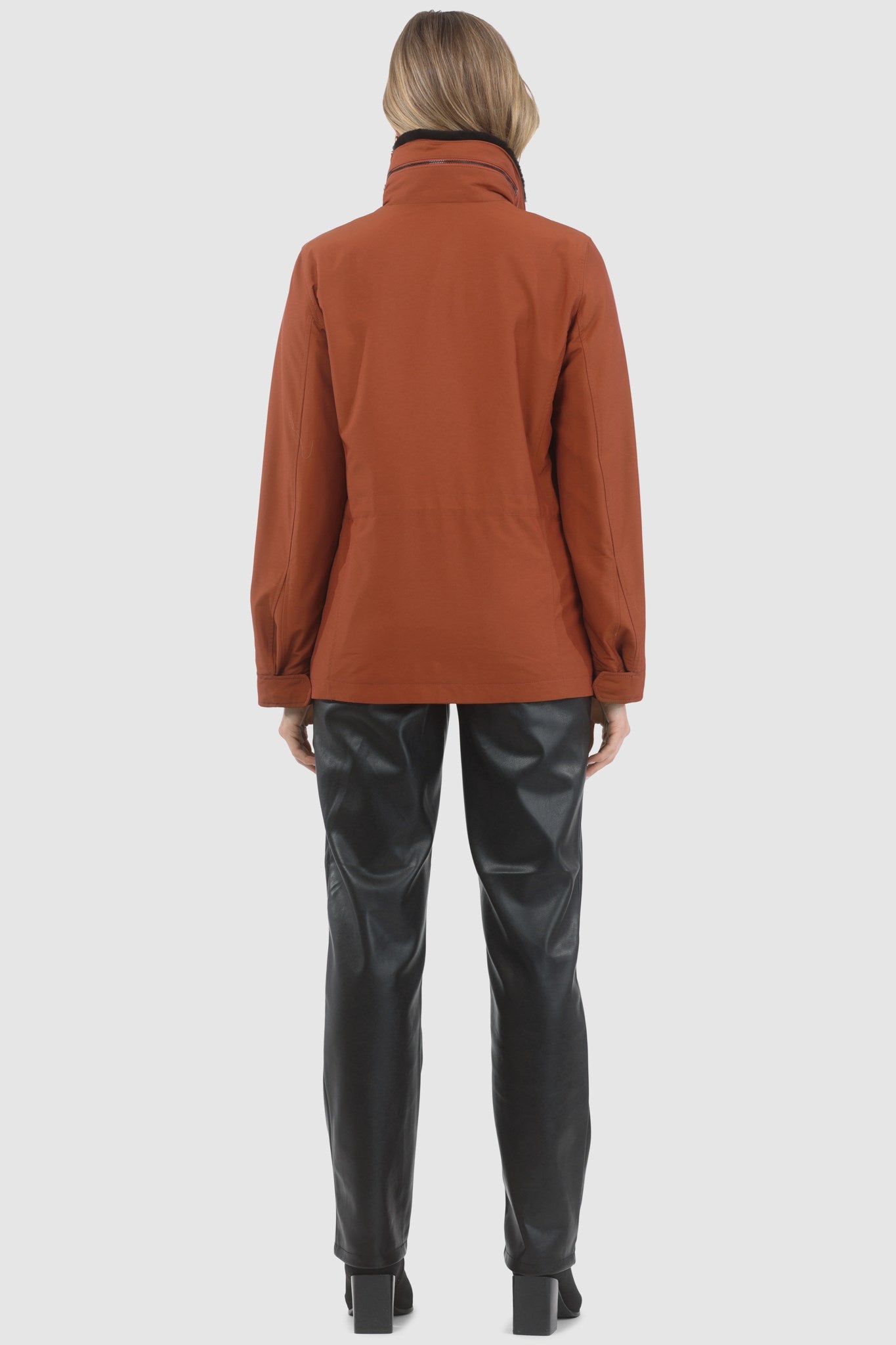 Jacket Crafted From Loro Piana Storm System Fabric with Detachable Select Shearling Lamb Collar and Concealed Hood