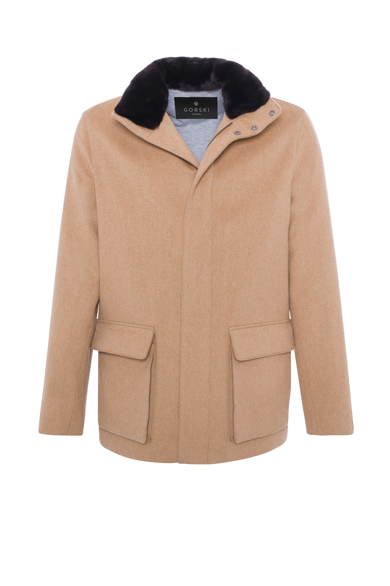 Men's Jacket Crafted From Loro Piana Wool with Detachable Select Shearling Lamb Collar