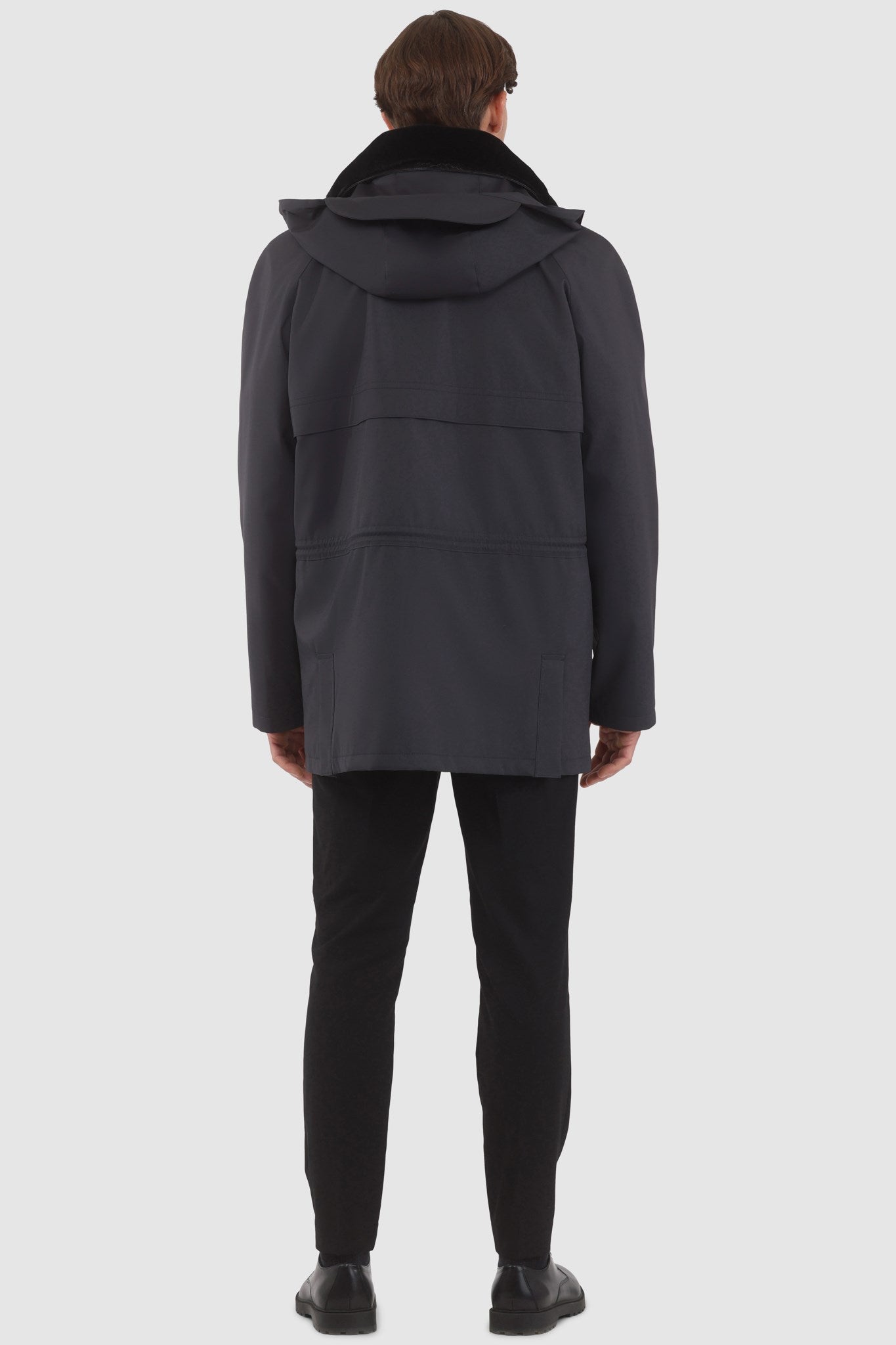 Men's Parka with Detachable Select Shearling Lamb Collar and Detachable Vest (2 Pcs)