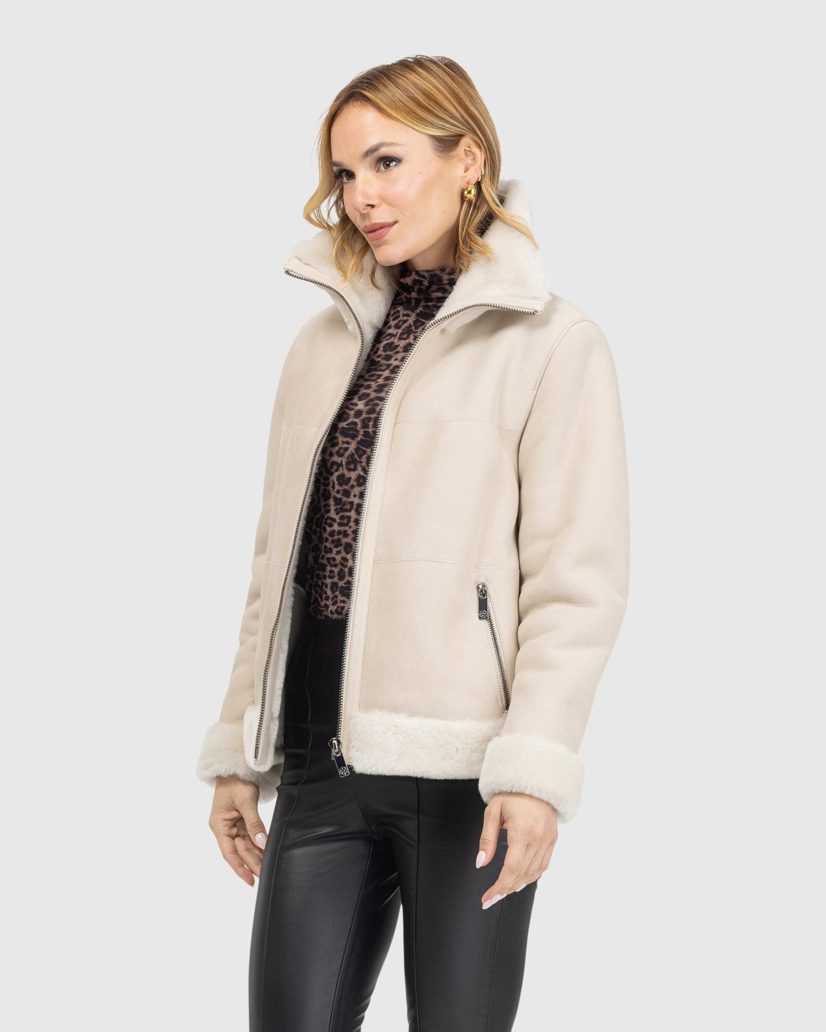 Merino Shearling Lamb Zip Jacket