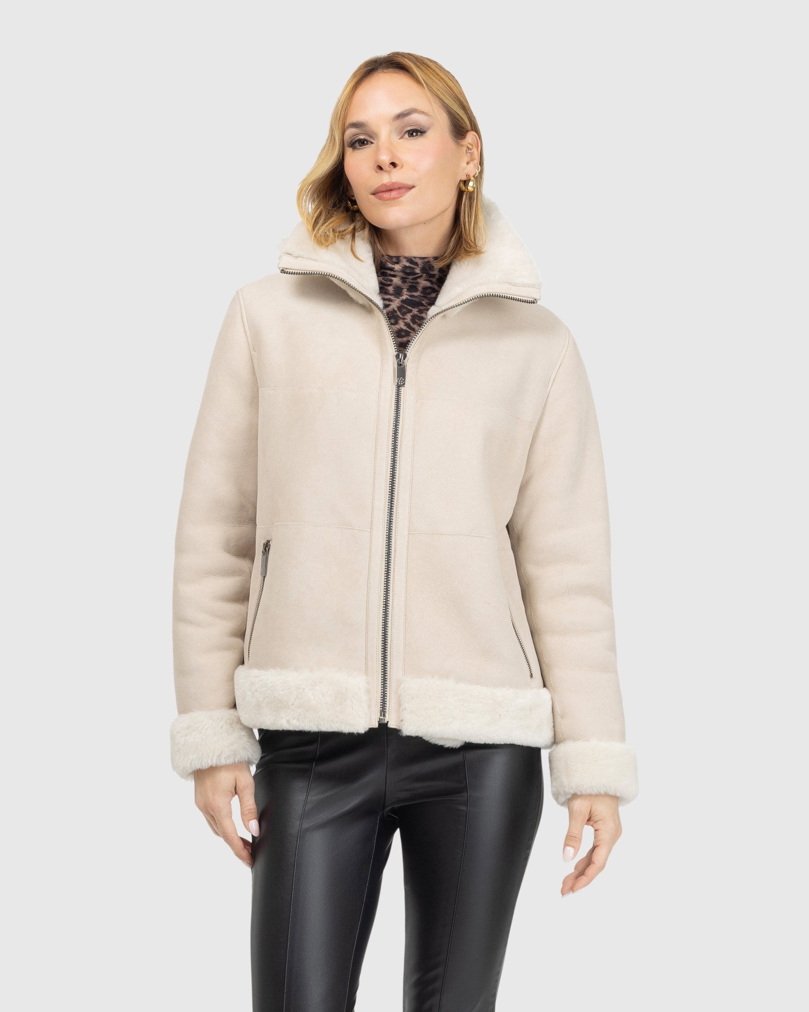Merino Shearling Lamb Zip Jacket