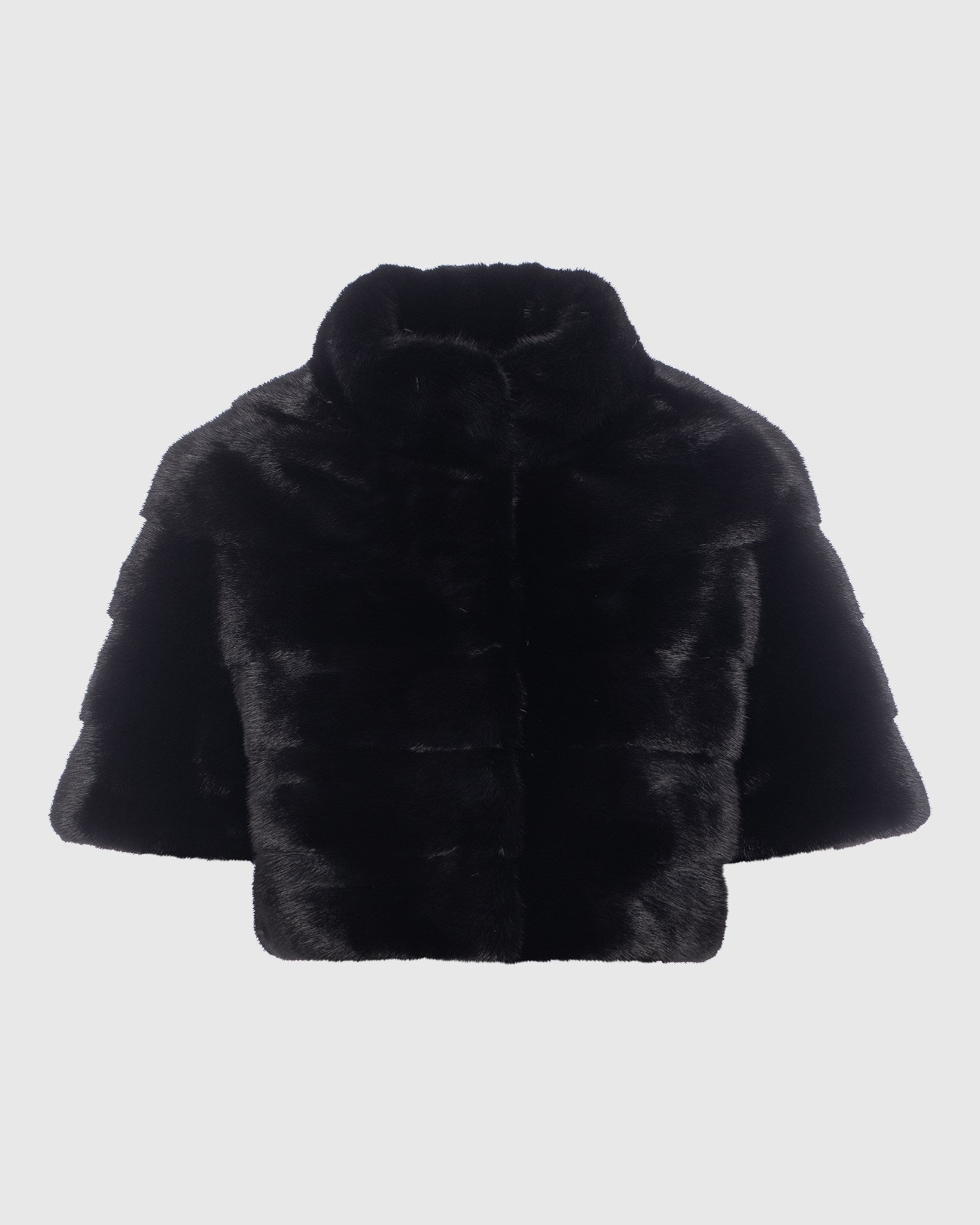 MINK BOLERO WITH CROPPED SLEEVES