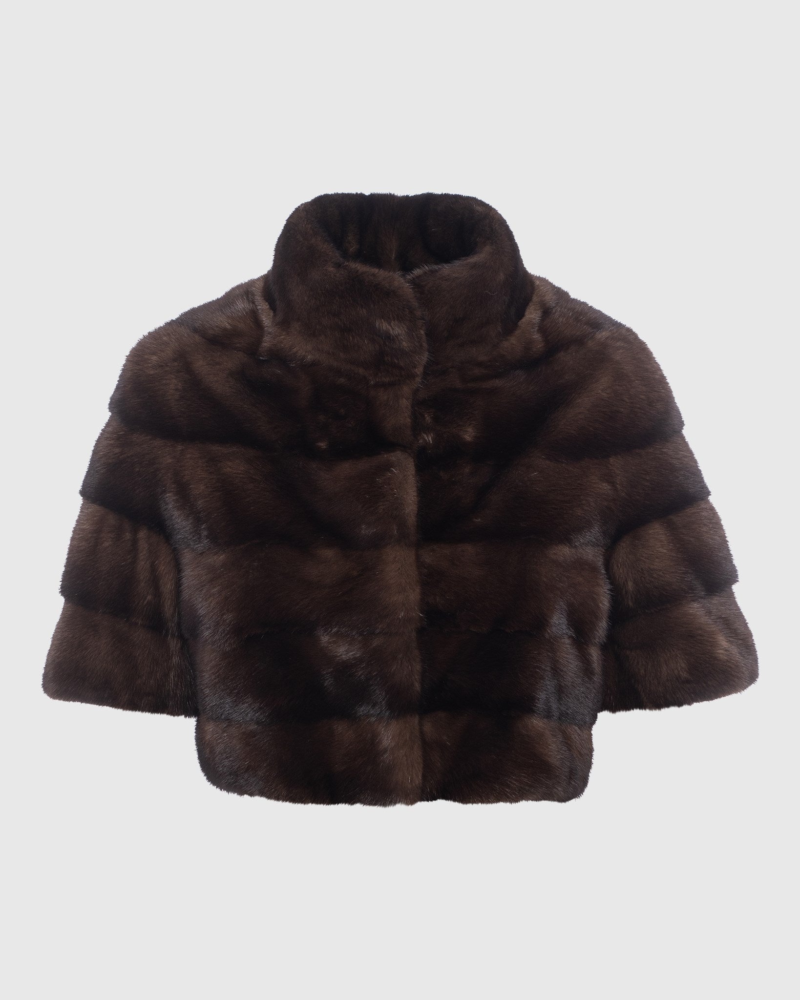 MINK BOLERO WITH CROPPED SLEEVES