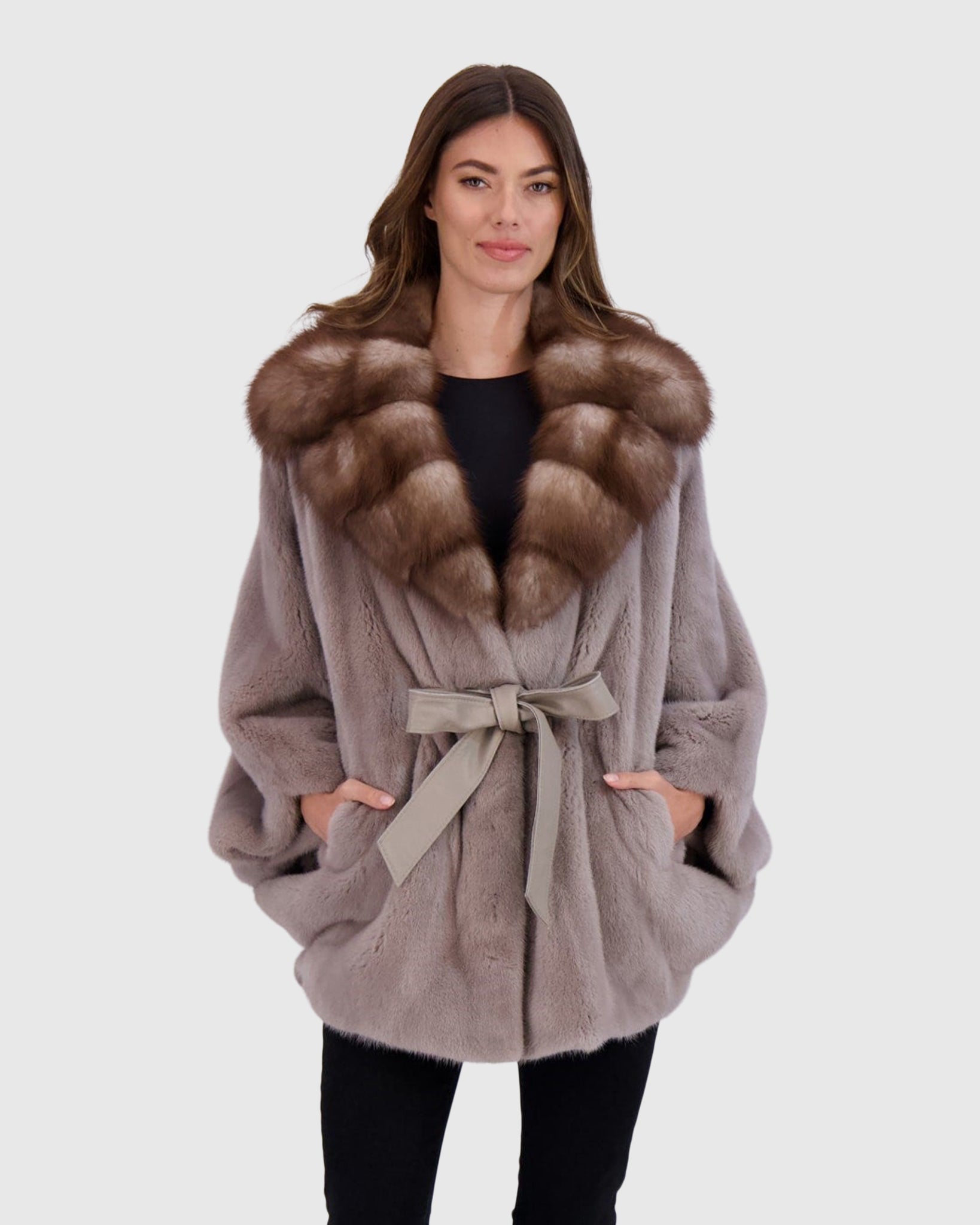 Mink Jacket with Stone Marten Collar