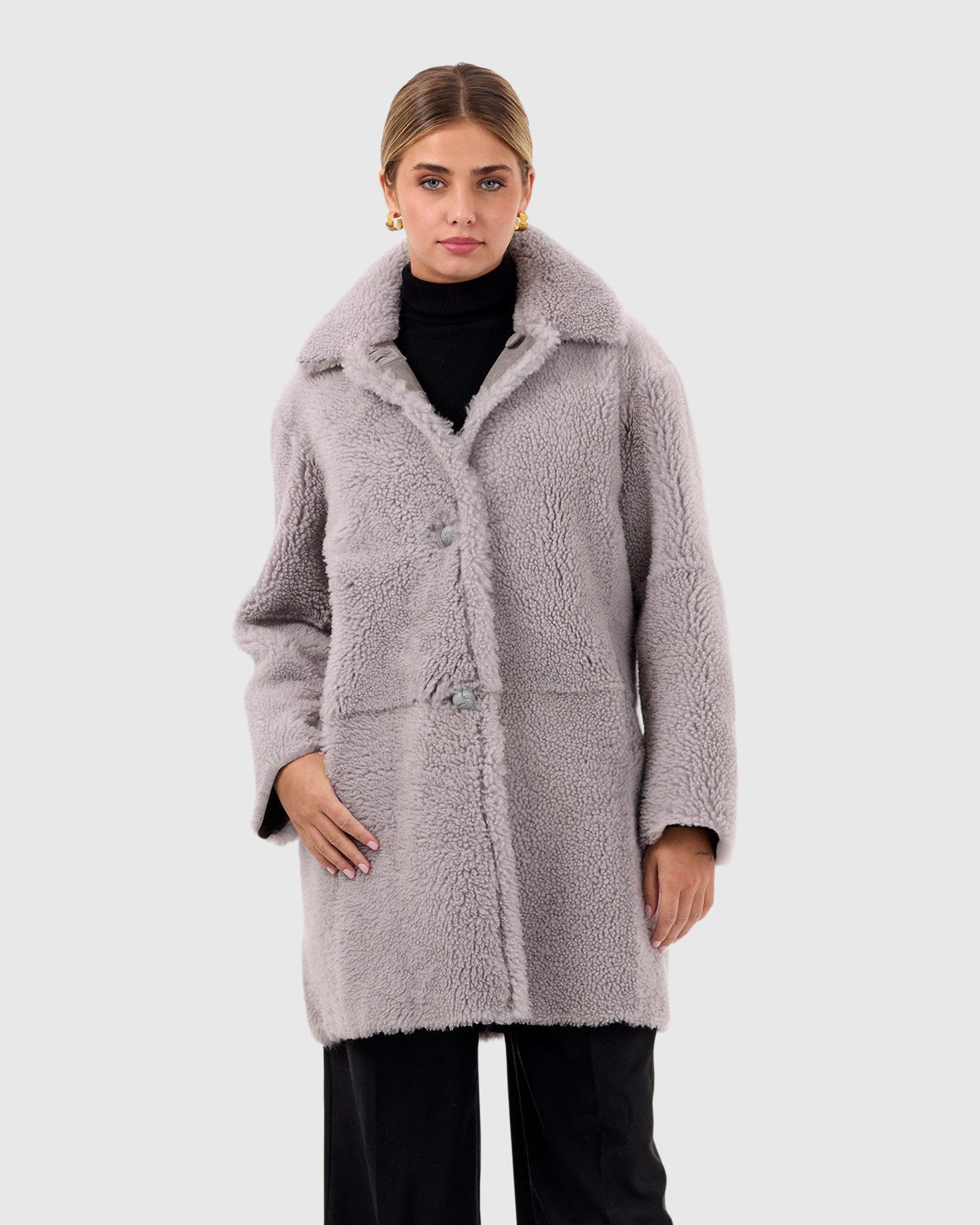 Reversible Long Hair Shearling Lamb Stroller