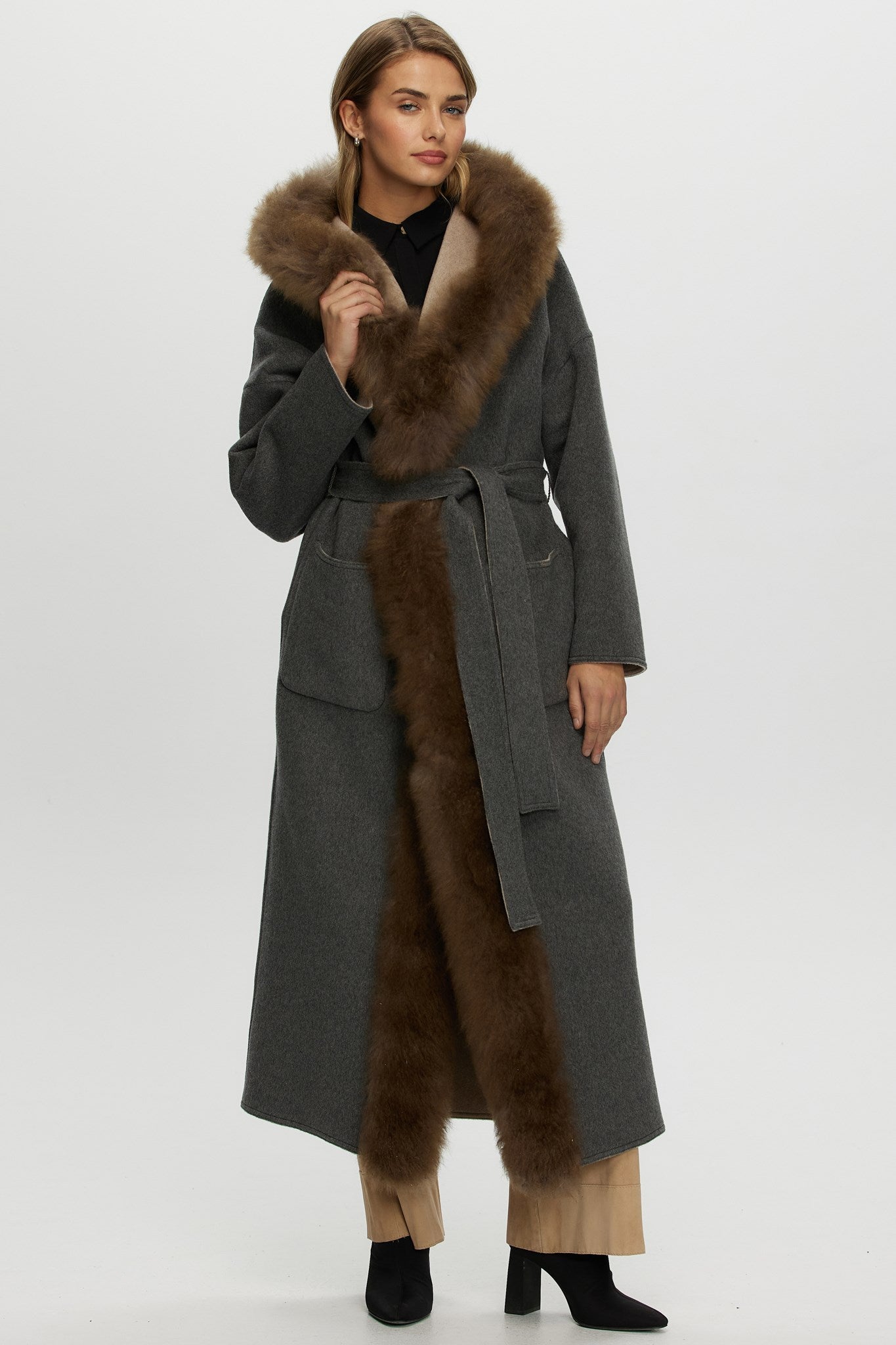 Reversible Parka Crafted From Loro Piana Cashmere with Select Cashmere Goat Trim