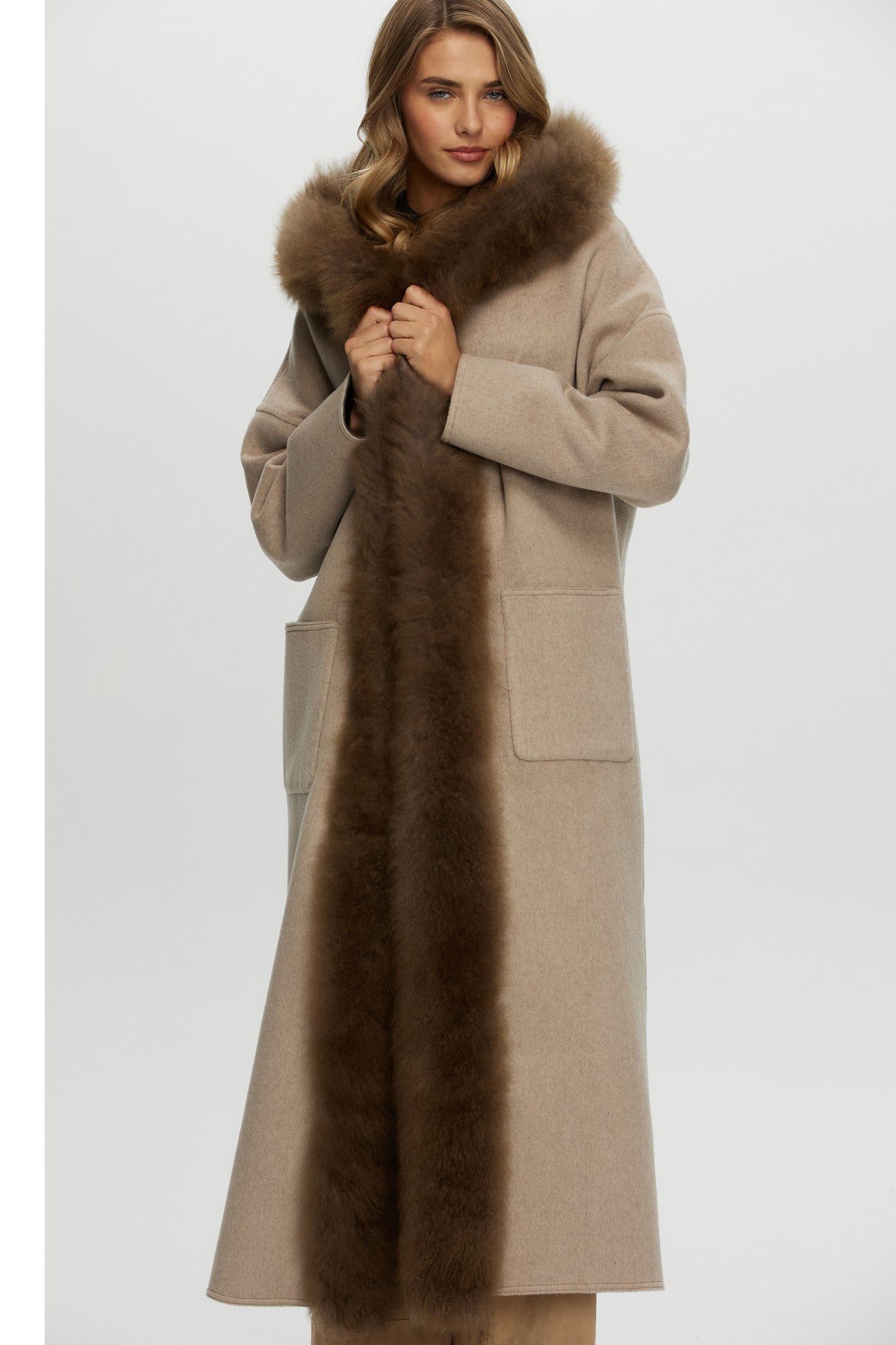 Reversible Parka Crafted From Loro Piana Cashmere with Select Cashmere Goat Trim