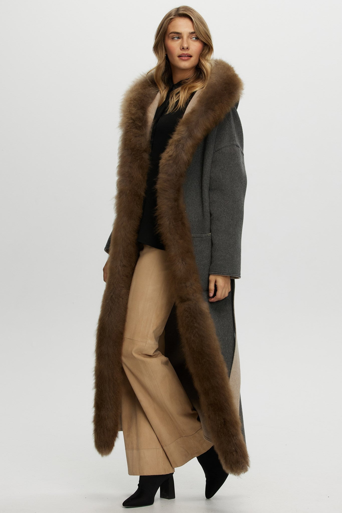 Reversible Parka Crafted From Loro Piana Cashmere with Select Cashmere Goat Trim