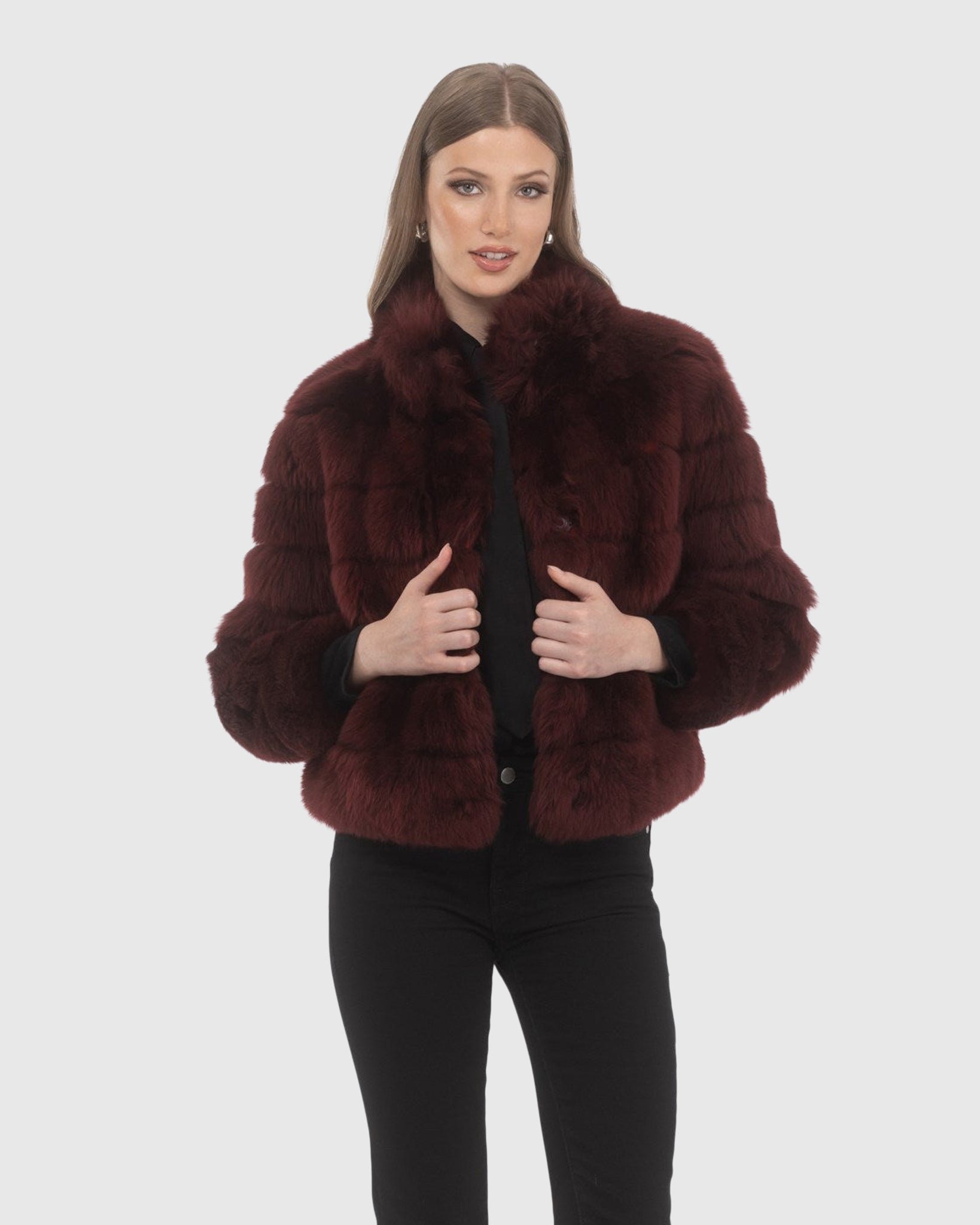 Reversible Merinillo Shearling Lamb Jacket with Cropped Sleeves