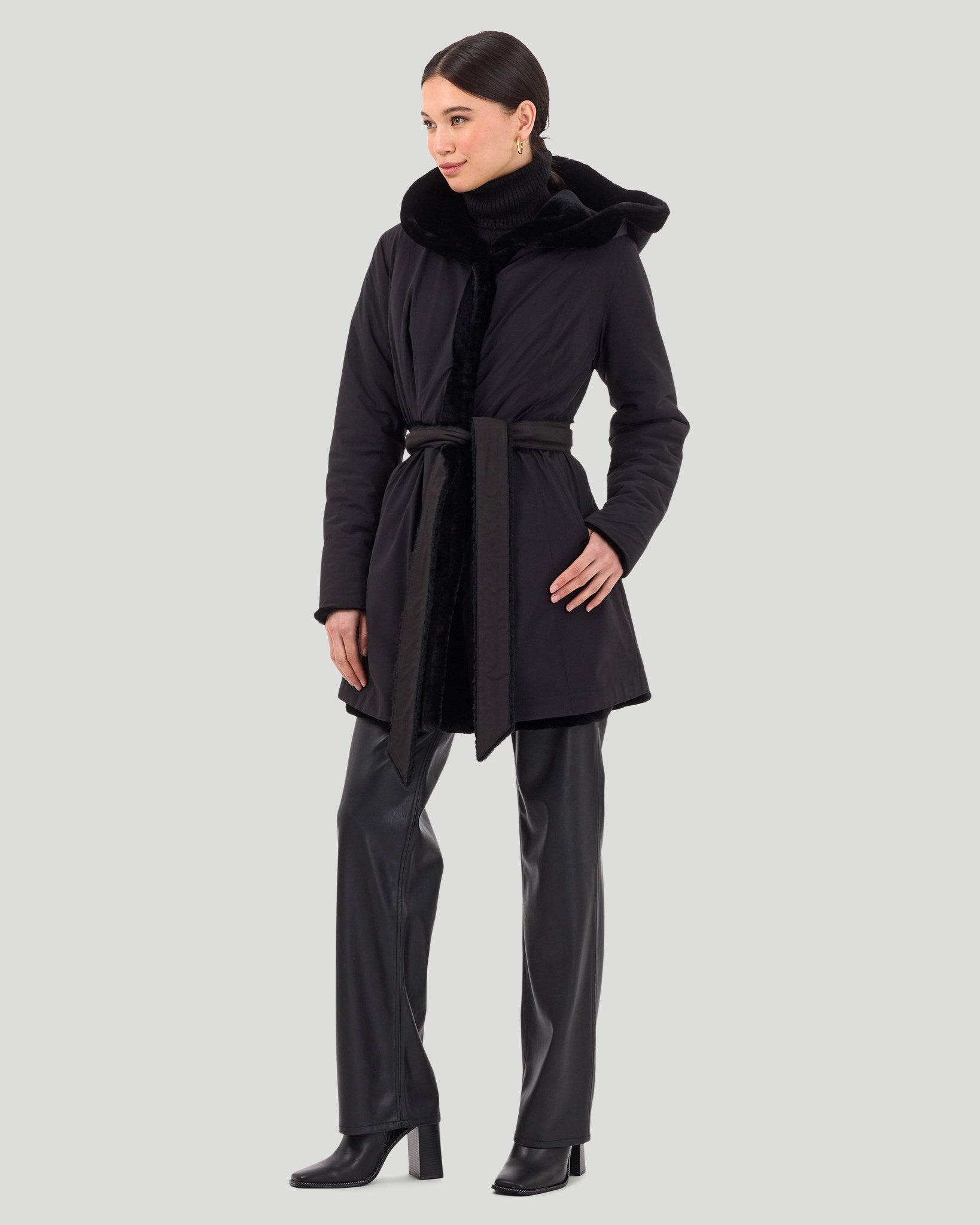 Reversible Select Shearling Lamb Hooded Stroller