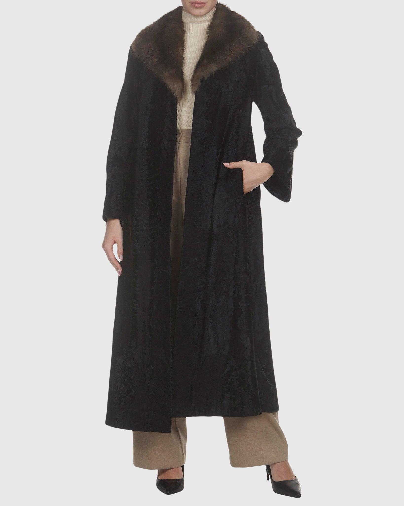 Russian Broadtail Coat with Russian Sable Collar