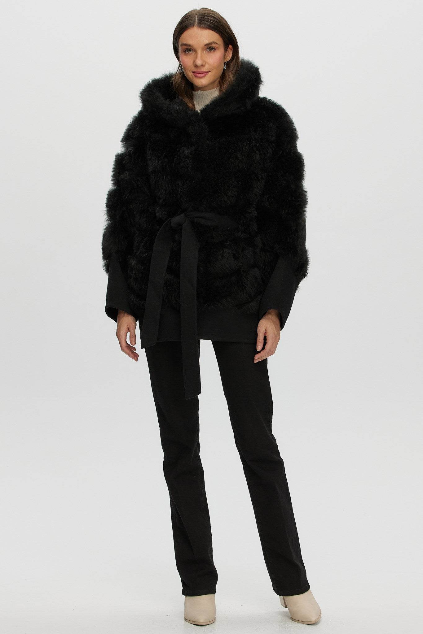 Diagonal Parka Crafted From Select Cashmere Goat with Loro Piana Cashmere Trim