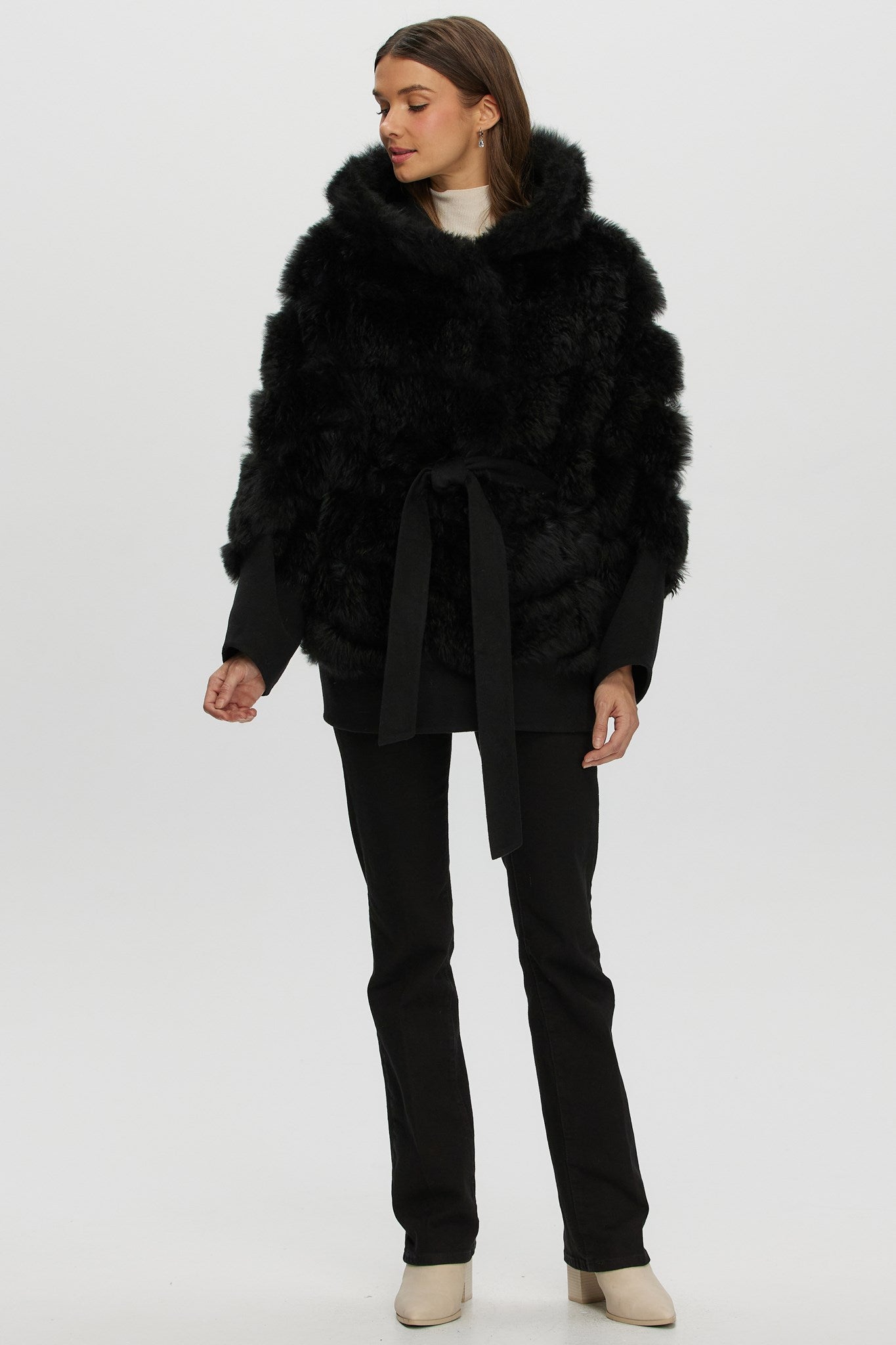 Diagonal Parka Crafted From Select Cashmere Goat with Loro Piana Cashmere Trim