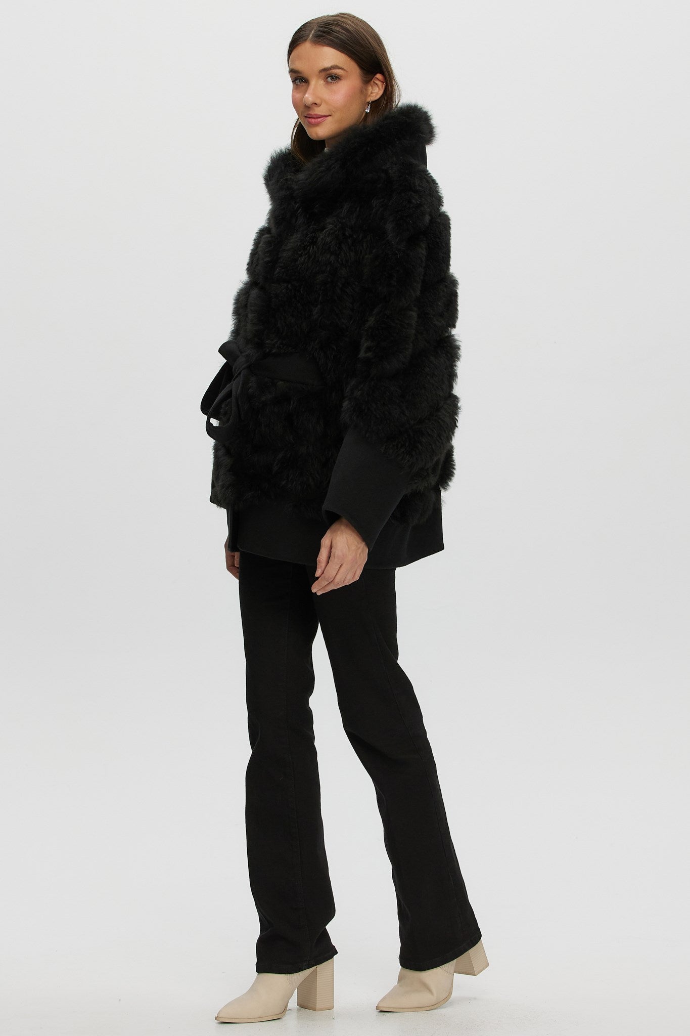 Diagonal Parka Crafted From Select Cashmere Goat with Loro Piana Cashmere Trim