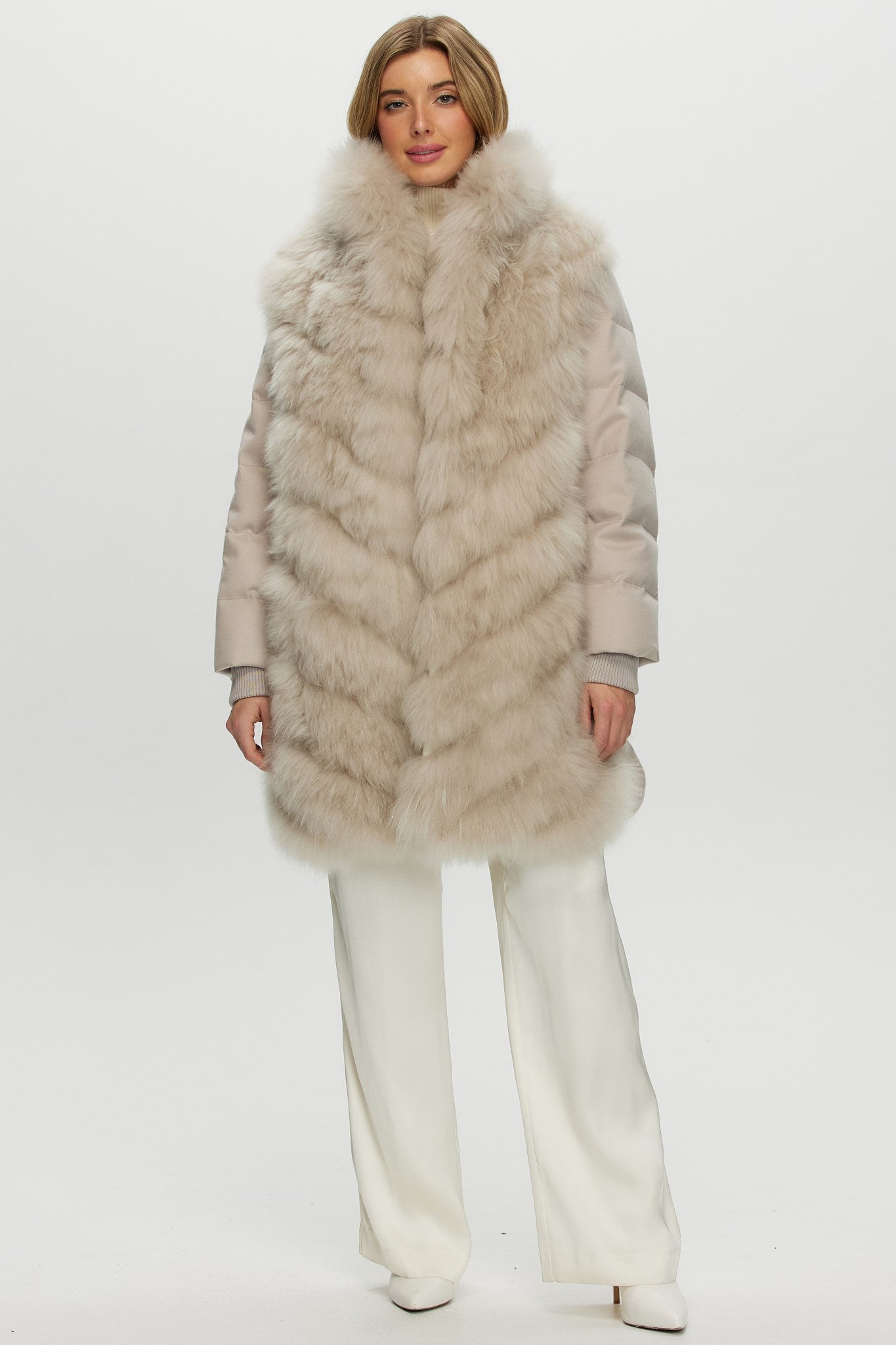 Diagonal Stroller Crafted From Select Cashmere Goat with Loro Piana Cashmere Sleeves and Back