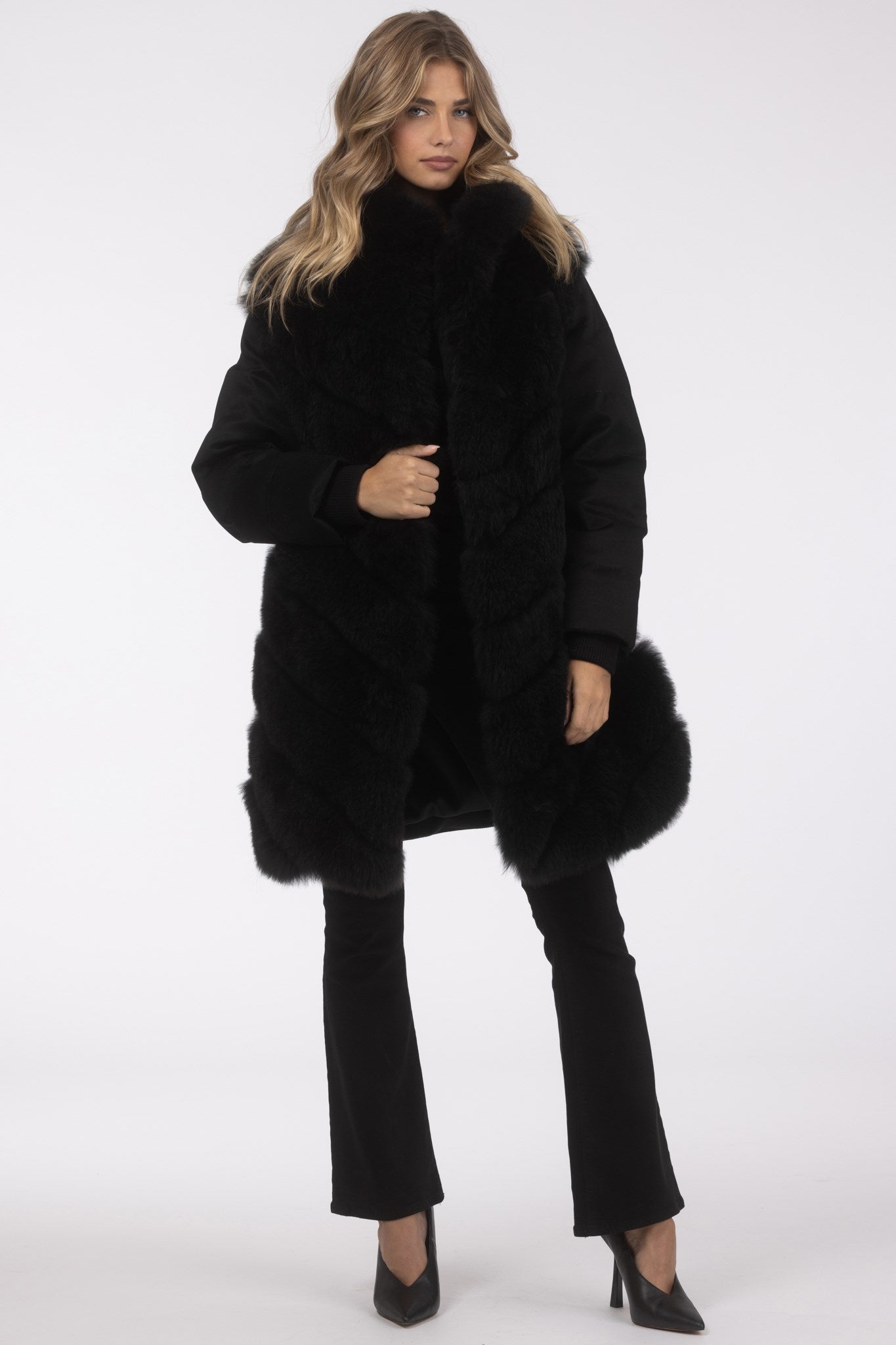 Diagonal Stroller Crafted From Select Cashmere Goat with Loro Piana Cashmere Sleeves and Back