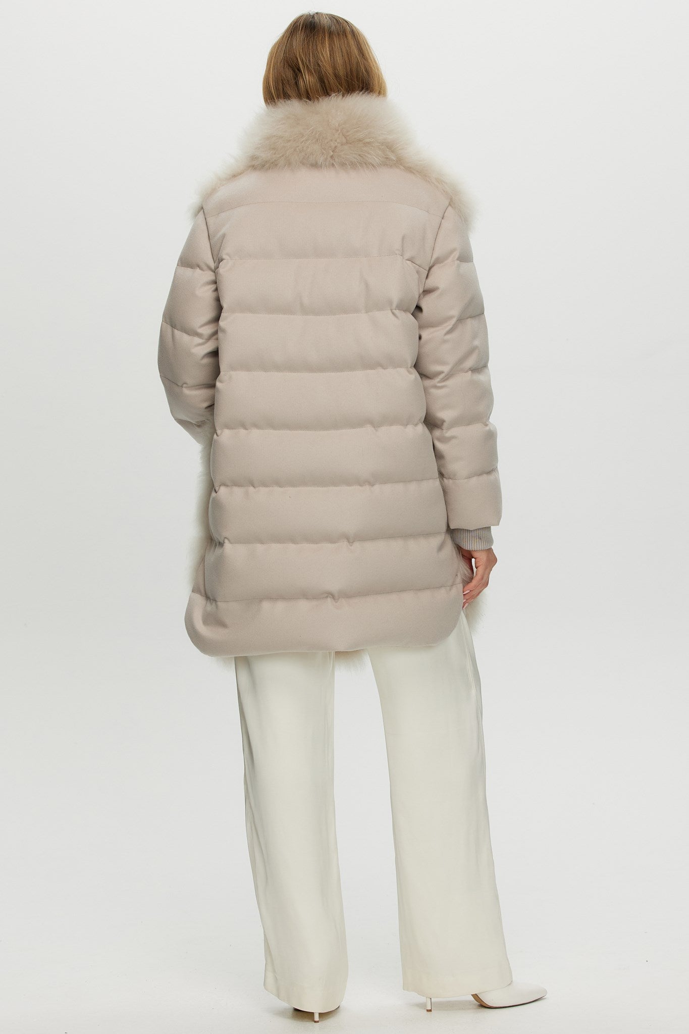 Diagonal Stroller Crafted From Select Cashmere Goat with Loro Piana Cashmere Sleeves and Back