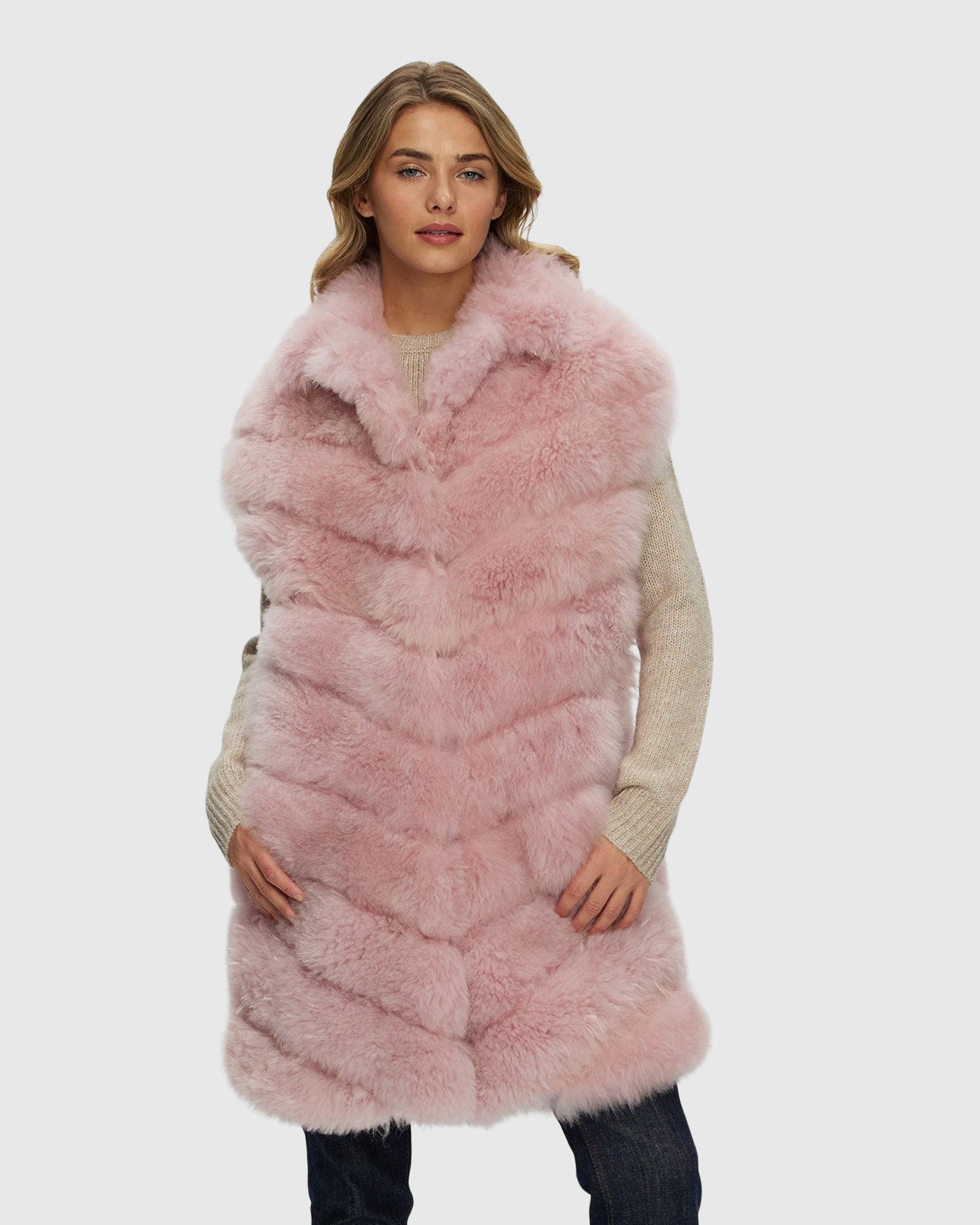 Winter Vest Womens Pink Fur Vest ShomPort Womens Fuzzy Fleece Vest