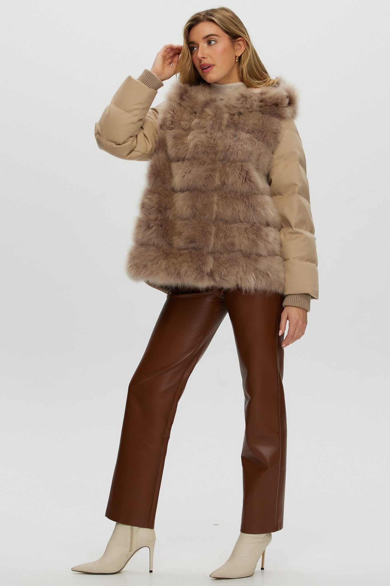 Quilted Down Parka Crafted From Select Cashmere Goat with Loro Piana Cashmere Sleeves and Back