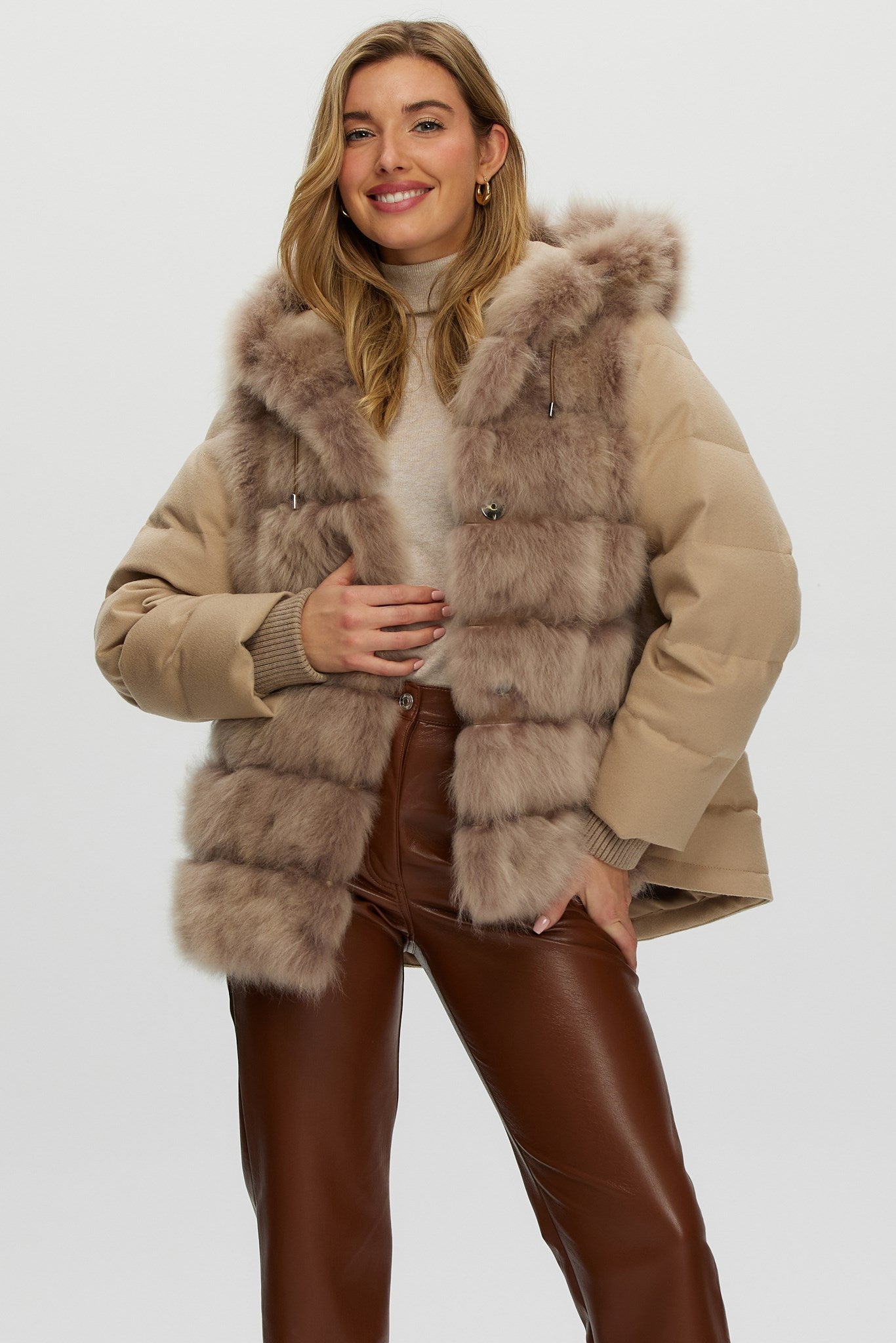 Quilted Down Parka Crafted From Select Cashmere Goat with Loro Piana Cashmere Sleeves and Back