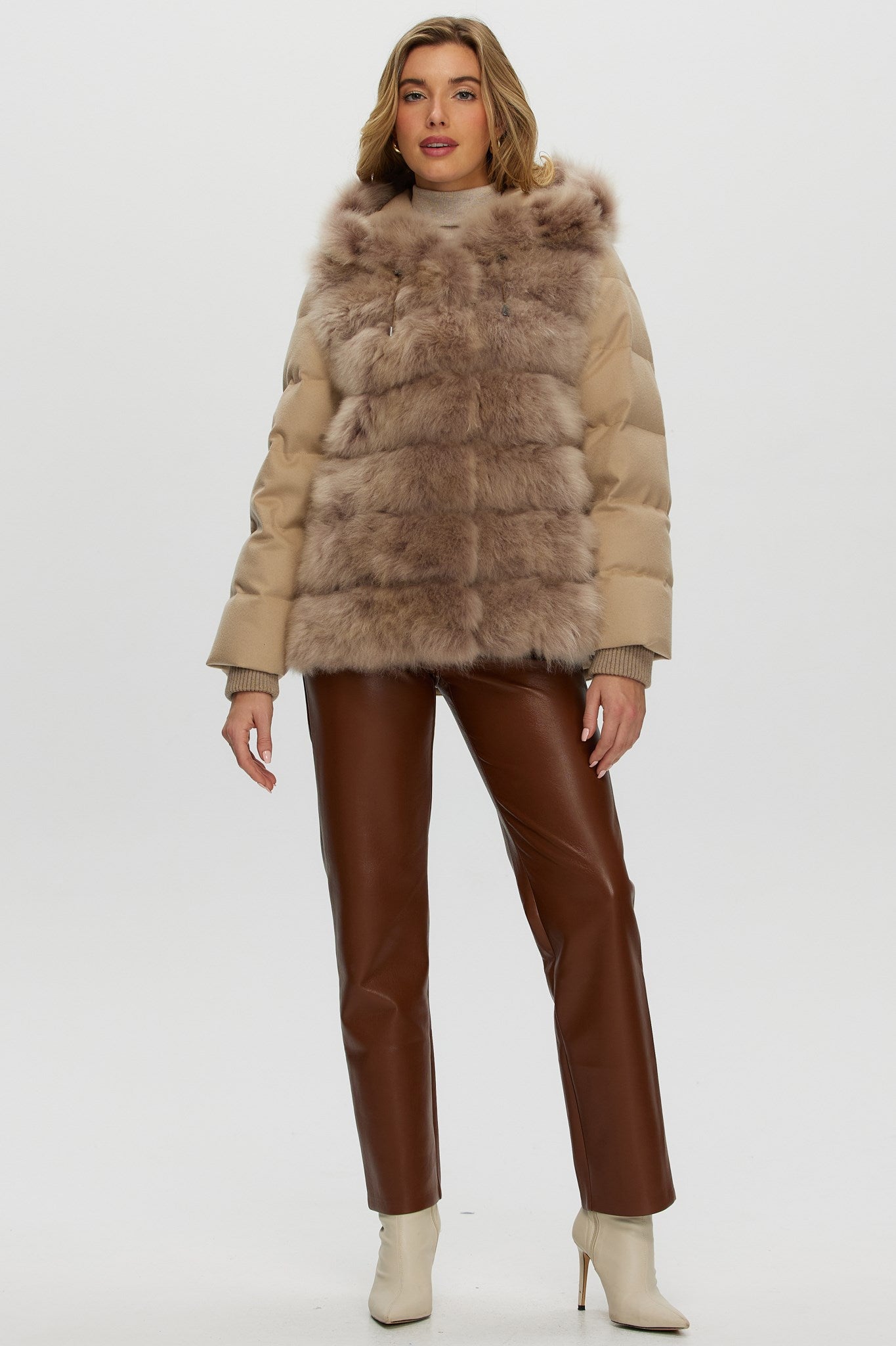 Quilted Down Parka Crafted From Select Cashmere Goat with Loro Piana Cashmere Sleeves and Back